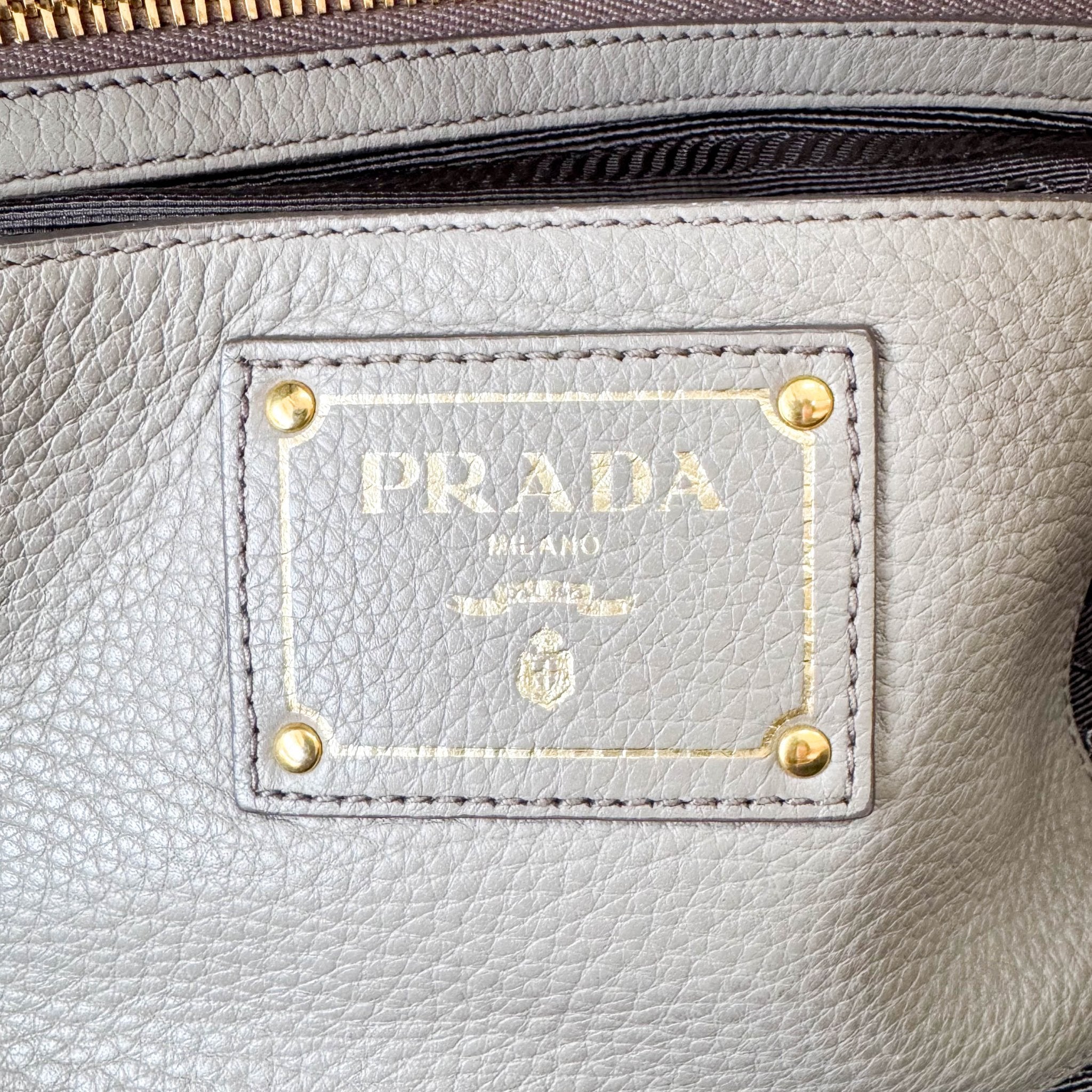PRADA Grey Leather Bowling Shoulder Bag, in , Sold by HIVE PRELOVED - Shoulder Bags, ,