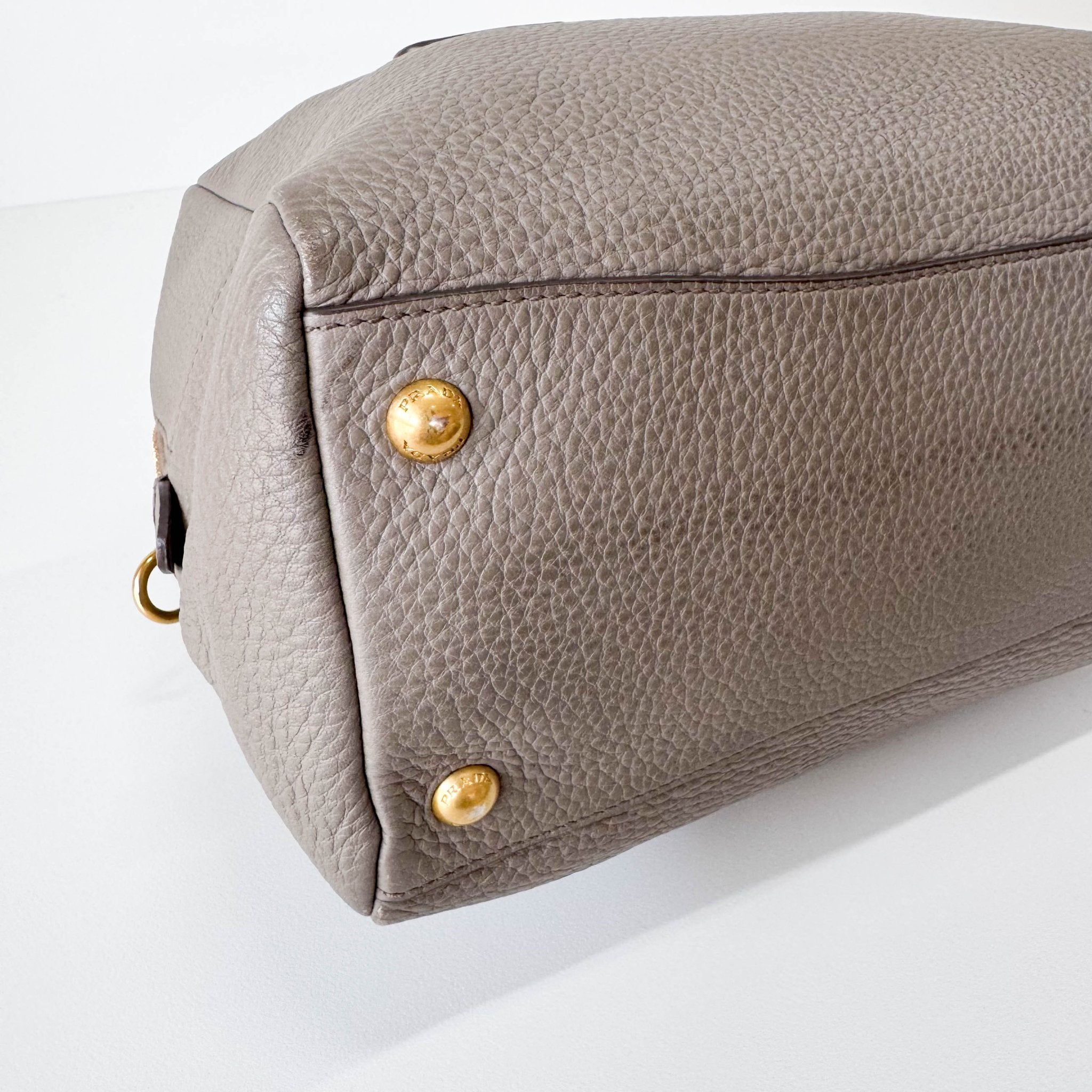 PRADA Grey Leather Bowling Shoulder Bag, in , Sold by HIVE PRELOVED - Shoulder Bags, ,