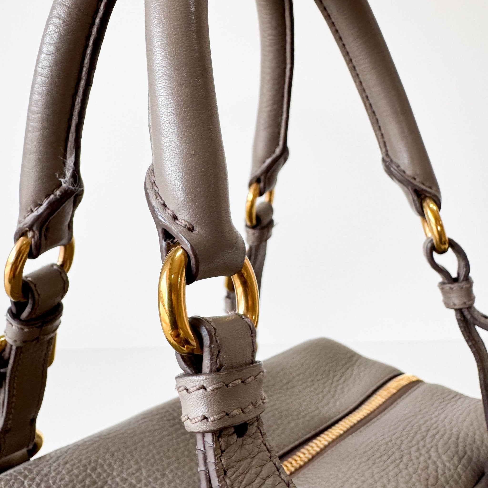 PRADA Grey Leather Bowling Shoulder Bag, in , Sold by HIVE PRELOVED - Shoulder Bags, ,