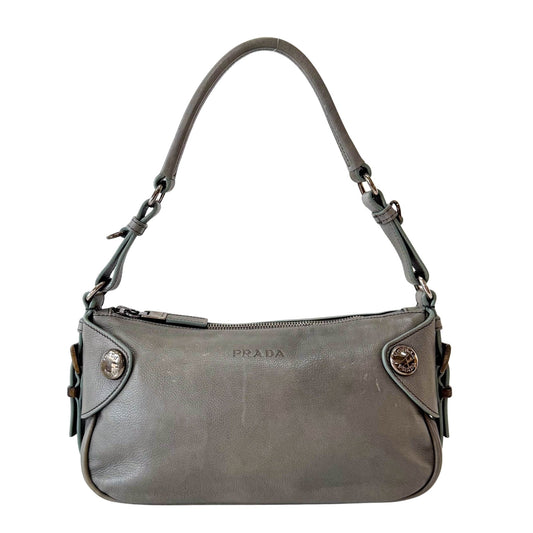 PRADA Grey Leather Shoulder Bag, in , Sold by HIVE PRELOVED - Shoulder Bags, ,