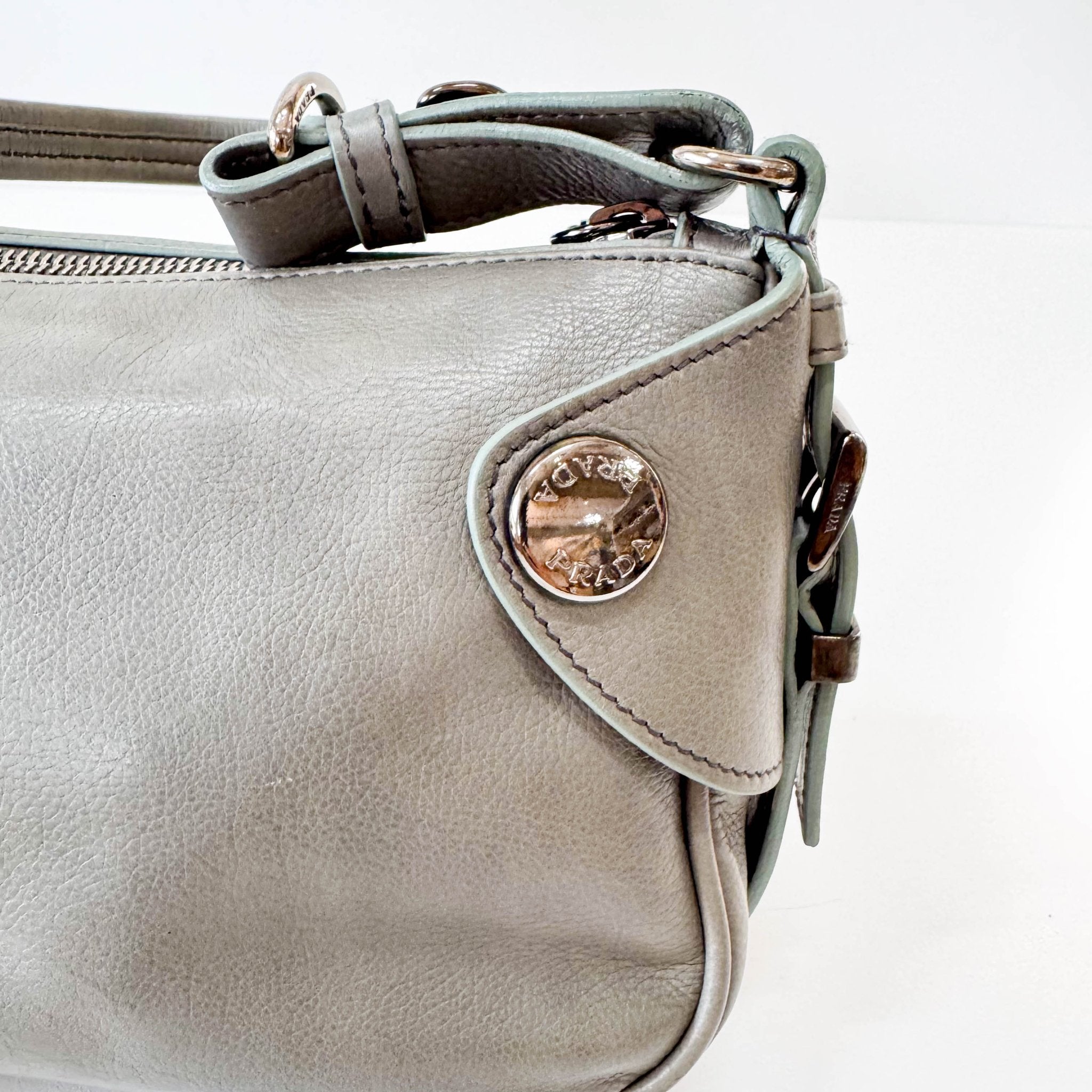 PRADA Grey Leather Shoulder Bag, in , Sold by HIVE PRELOVED - Shoulder Bags, ,