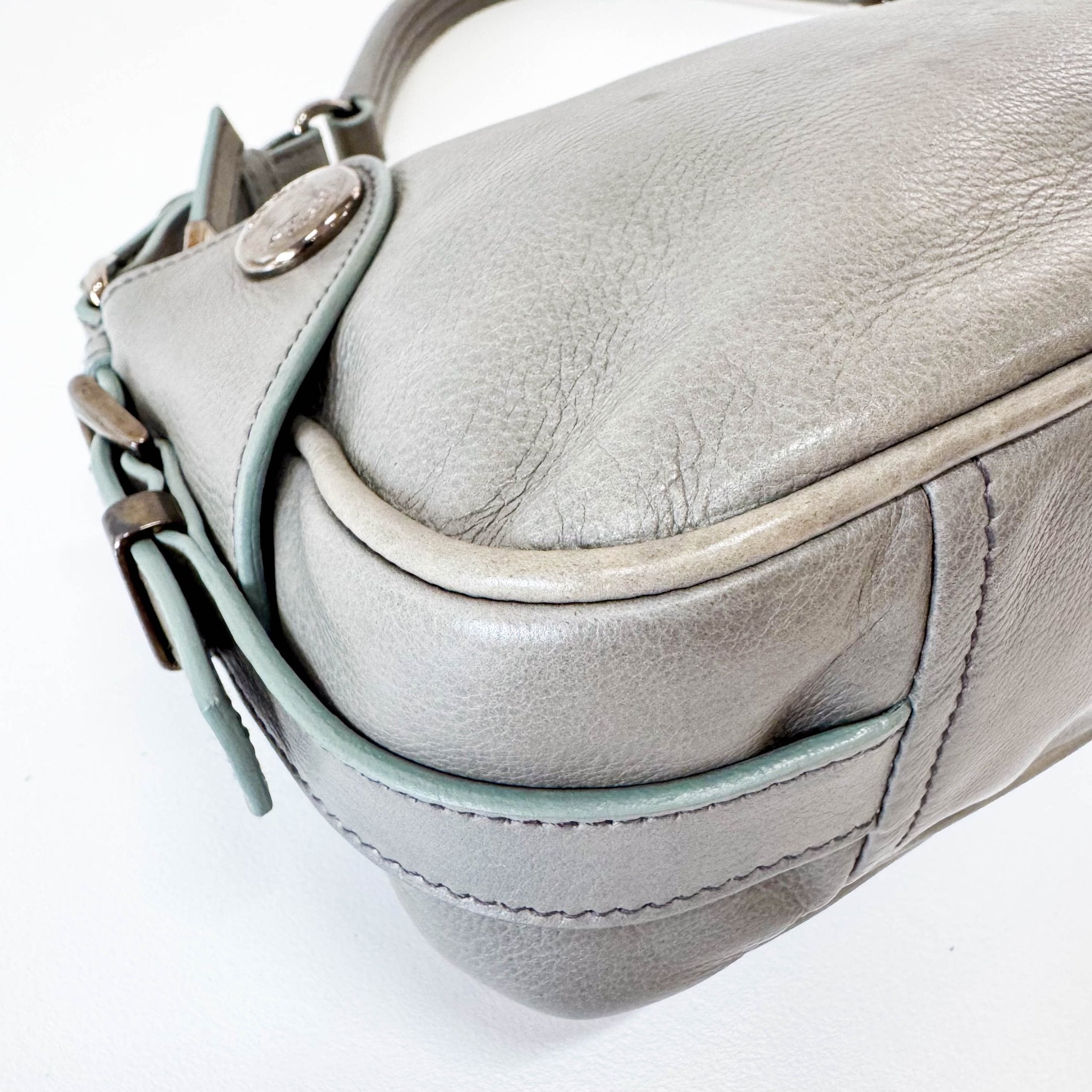 PRADA Grey Leather Shoulder Bag, in , Sold by HIVE PRELOVED - Shoulder Bags, ,