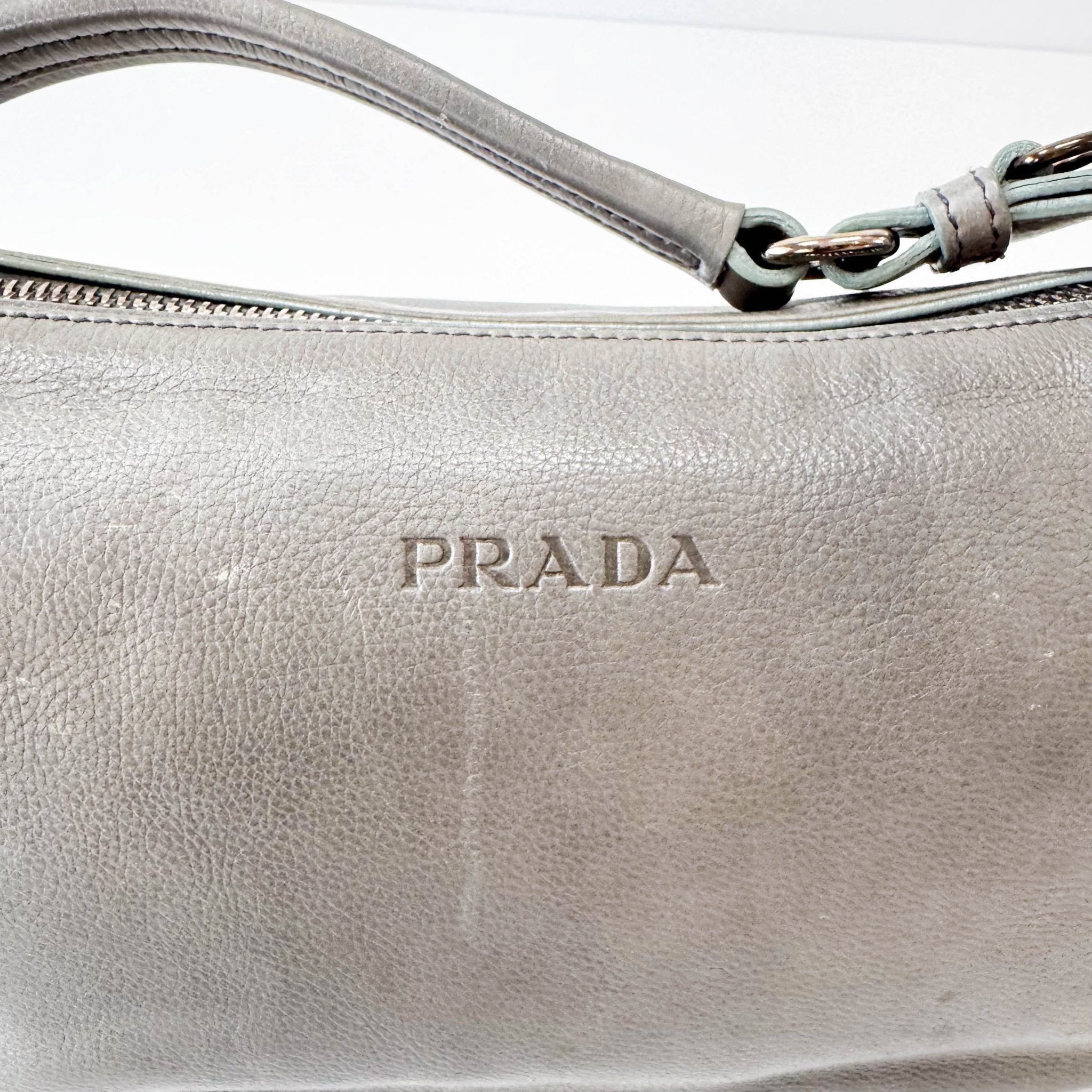PRADA Grey Leather Shoulder Bag, in , Sold by HIVE PRELOVED - Shoulder Bags, ,