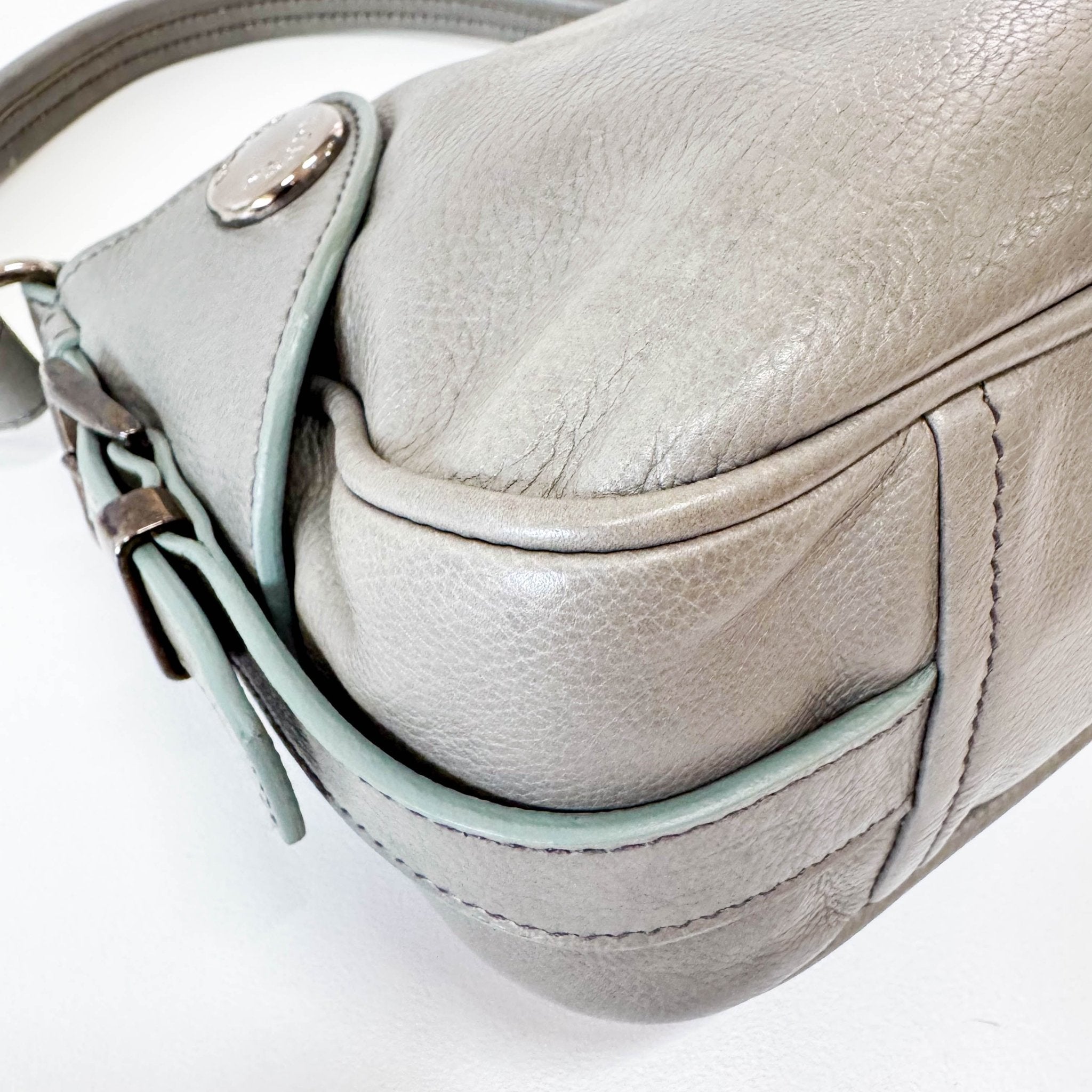 PRADA Grey Leather Shoulder Bag, in , Sold by HIVE PRELOVED - Shoulder Bags, ,