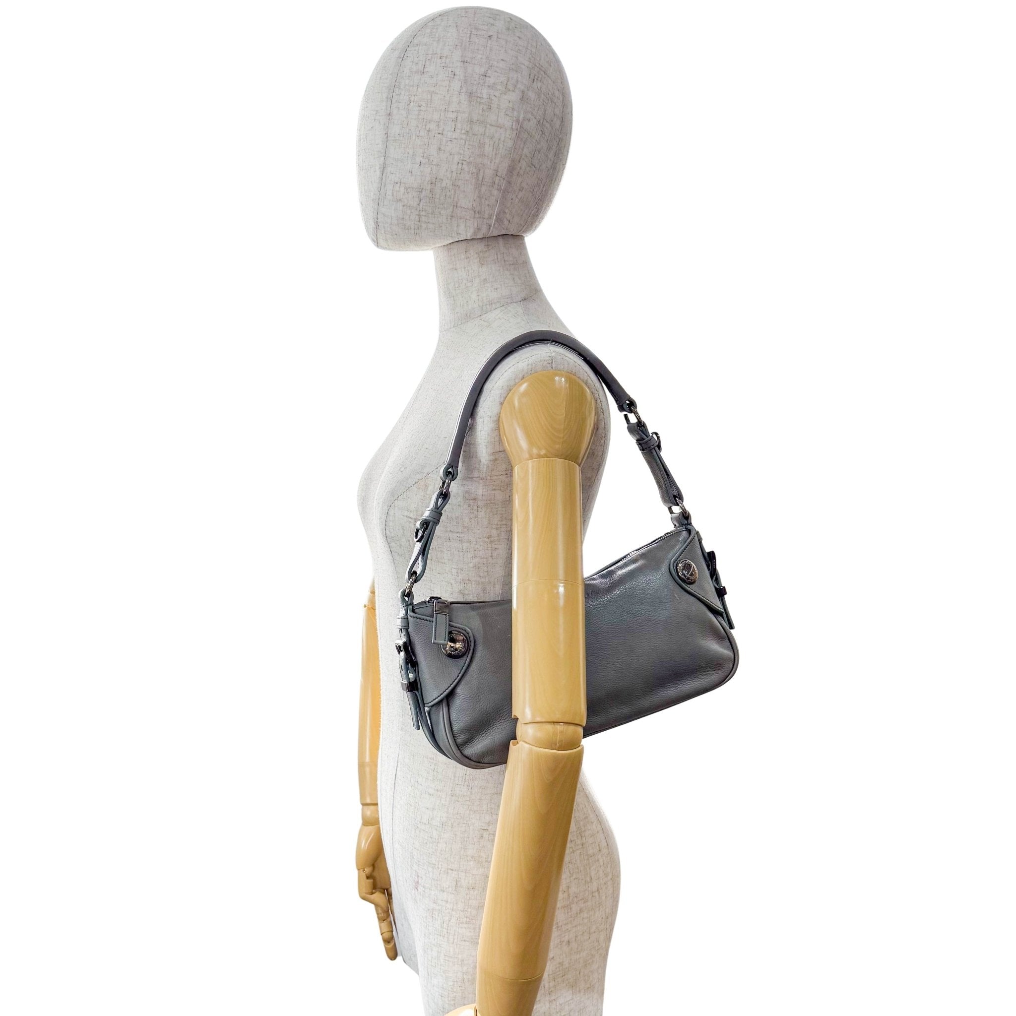 PRADA Grey Leather Shoulder Bag, in , Sold by HIVE PRELOVED - Shoulder Bags, ,