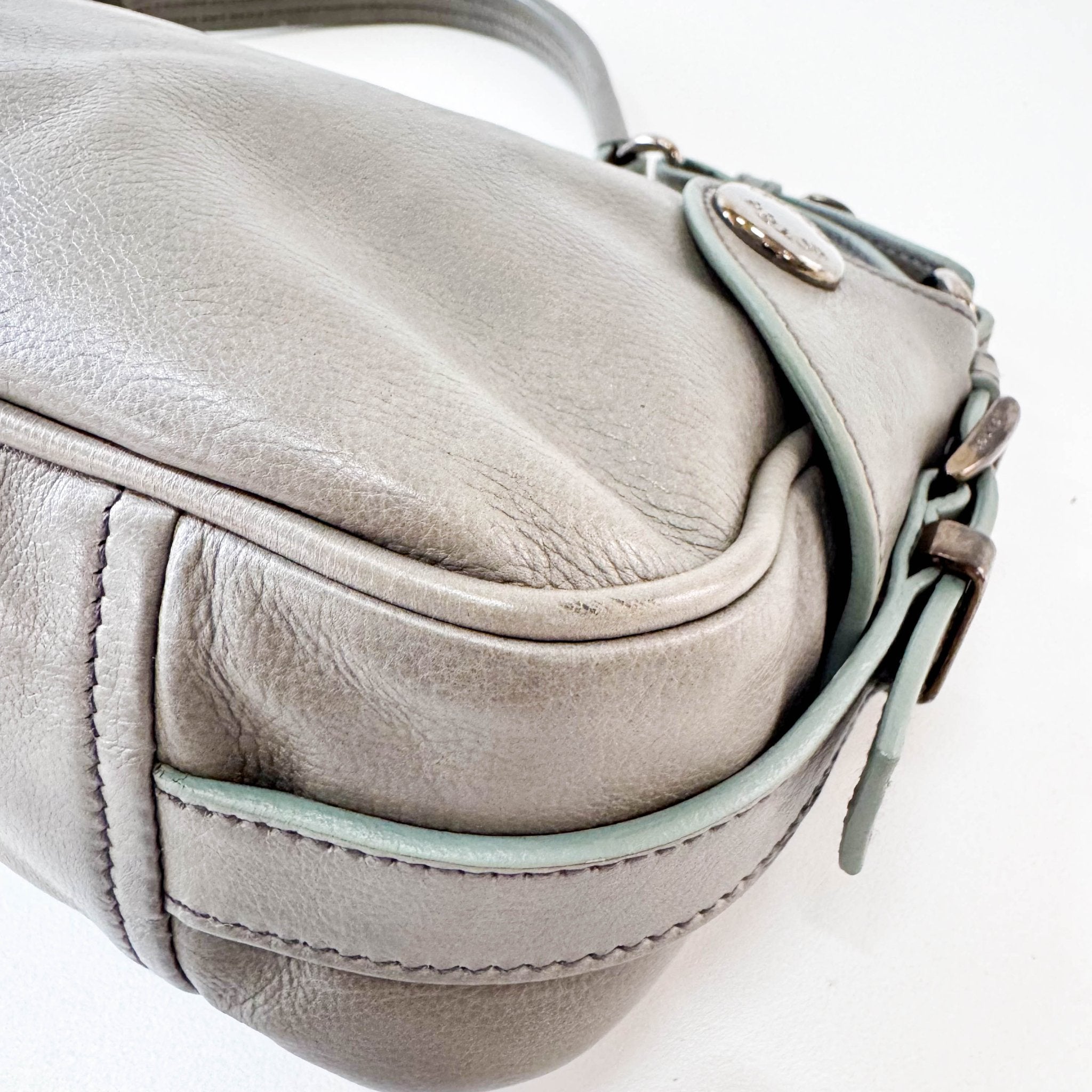 PRADA Grey Leather Shoulder Bag, in , Sold by HIVE PRELOVED - Shoulder Bags, ,