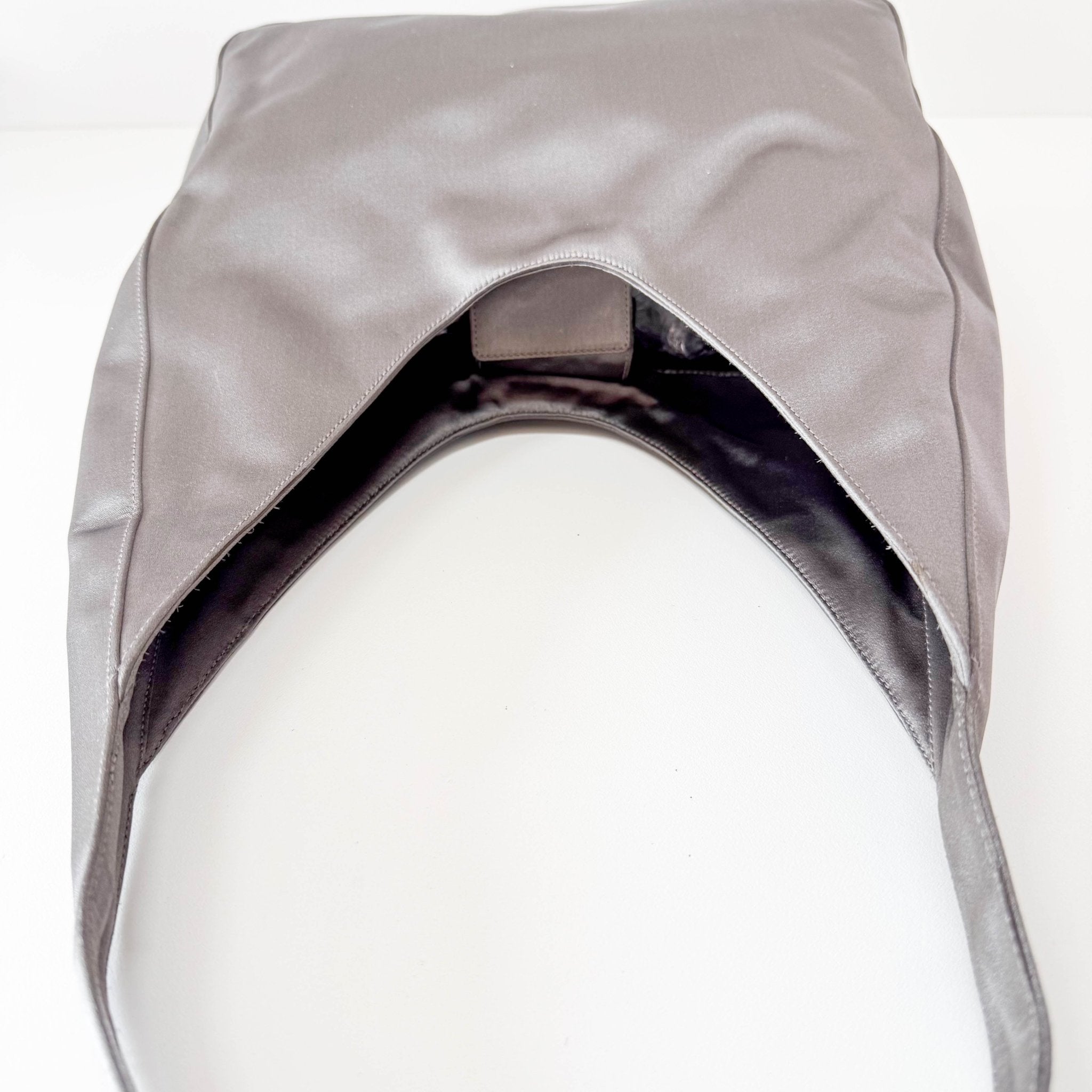 PRADA Hobo Satin Grey Shoulder Bag, in , Sold by HIVE PRELOVED - Shoulder Bags, ,