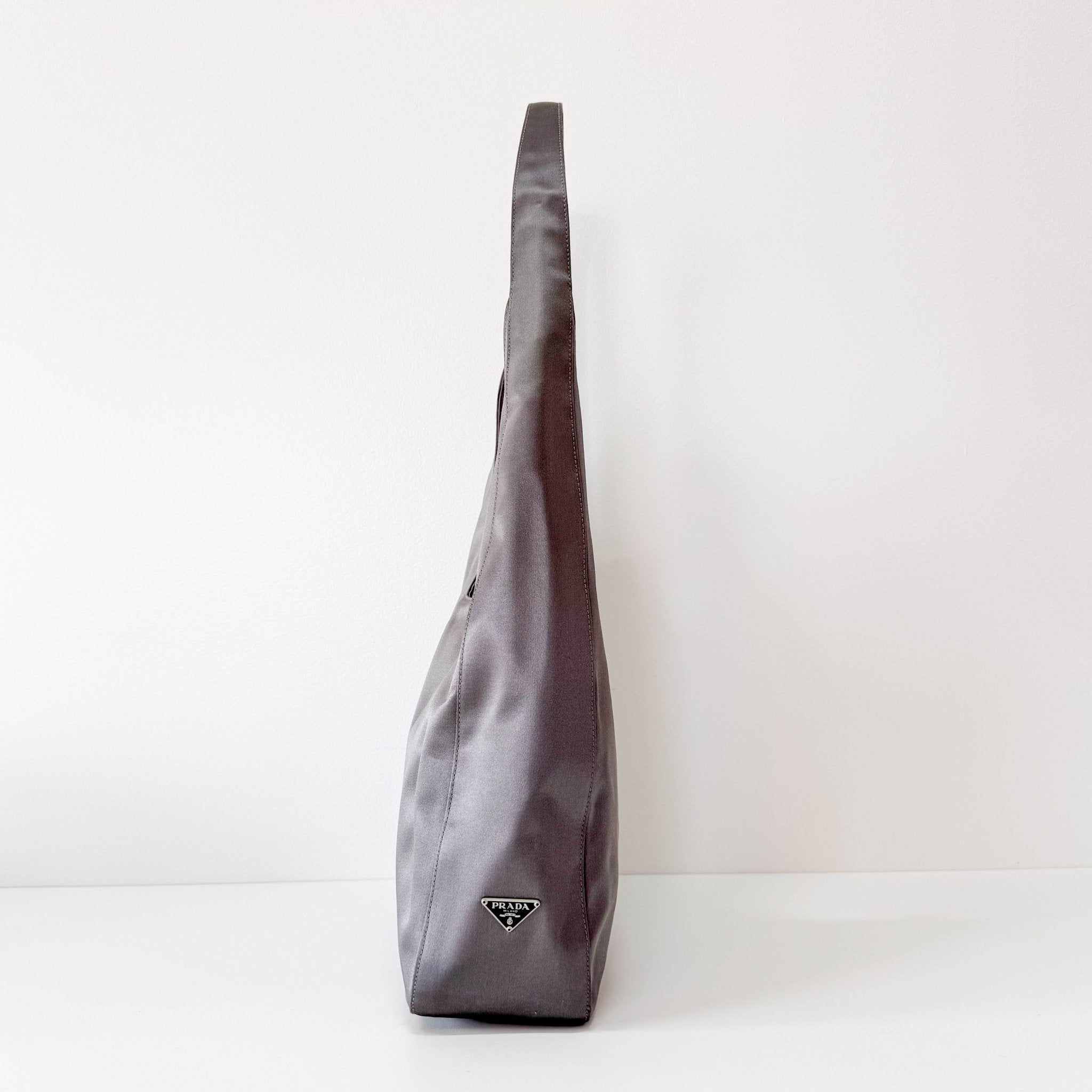 PRADA Hobo Satin Grey Shoulder Bag, in , Sold by HIVE PRELOVED - Shoulder Bags, ,