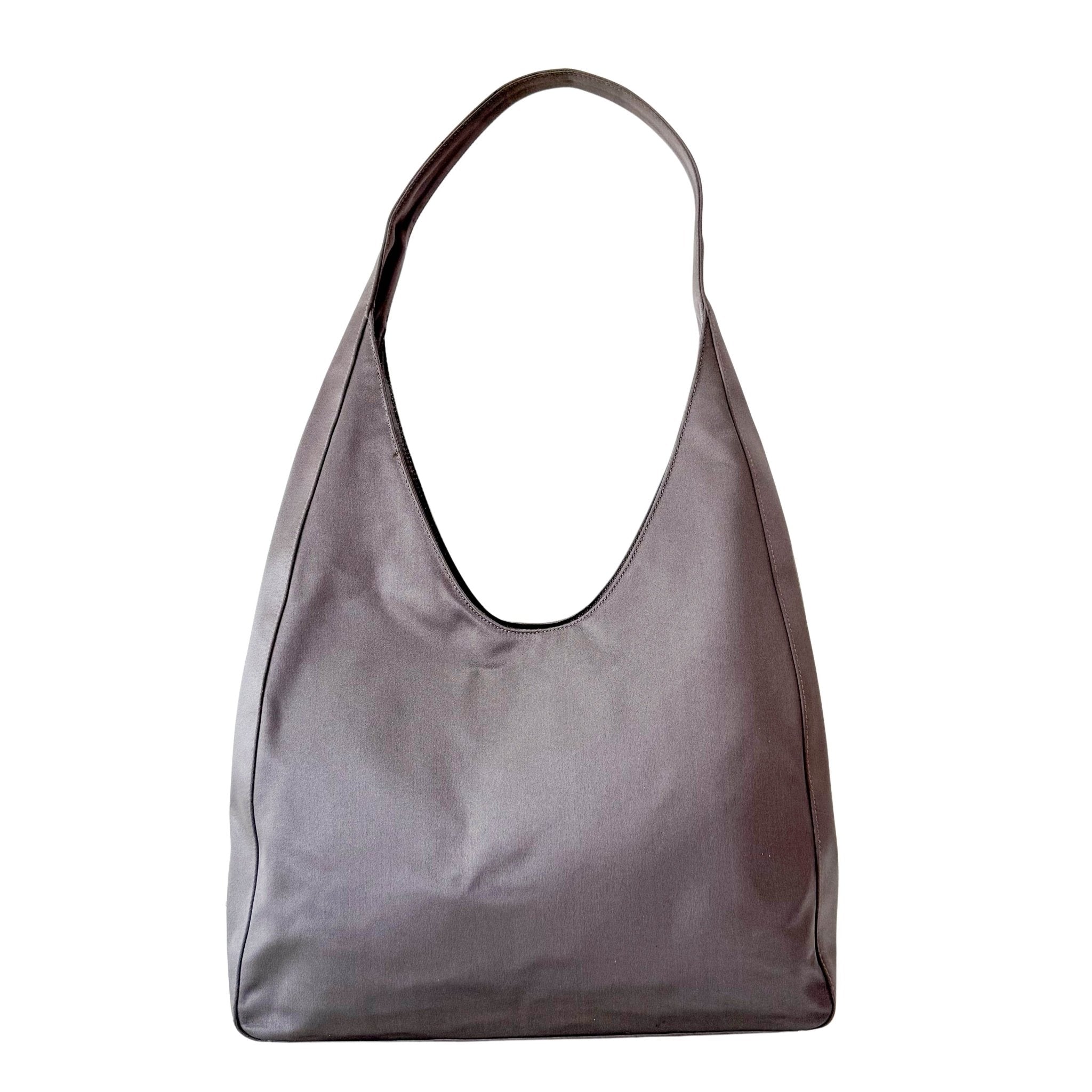 PRADA Hobo Satin Grey Shoulder Bag, in , Sold by HIVE PRELOVED - Shoulder Bags, ,