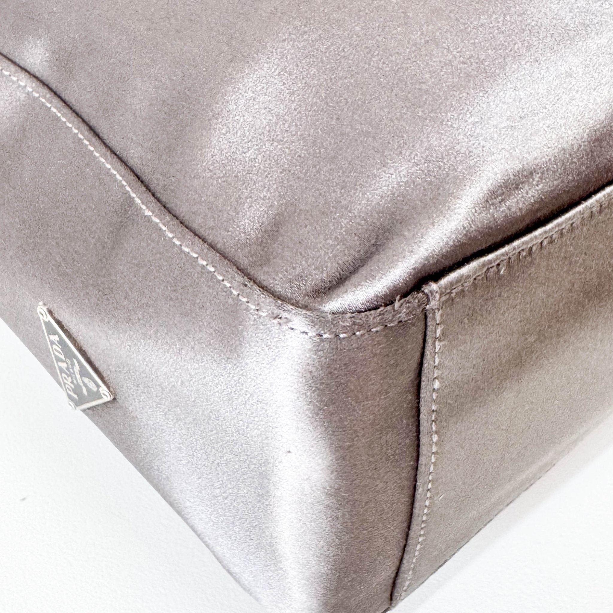 PRADA Hobo Satin Grey Shoulder Bag, in , Sold by HIVE PRELOVED - Shoulder Bags, ,