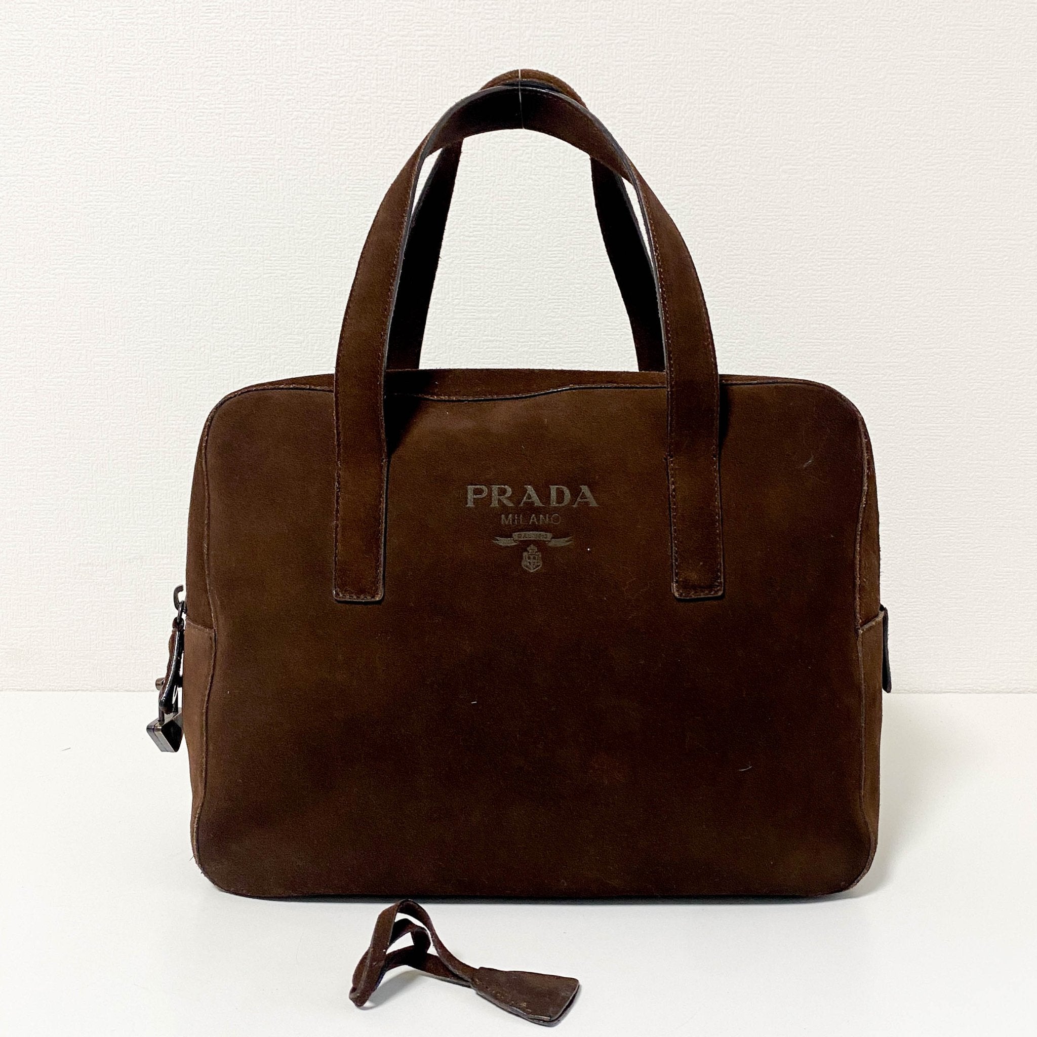 PRADA Horizontal Brown Suede Hand Bag, in , Sold by HIVE PRELOVED - Handle Bags, ,
