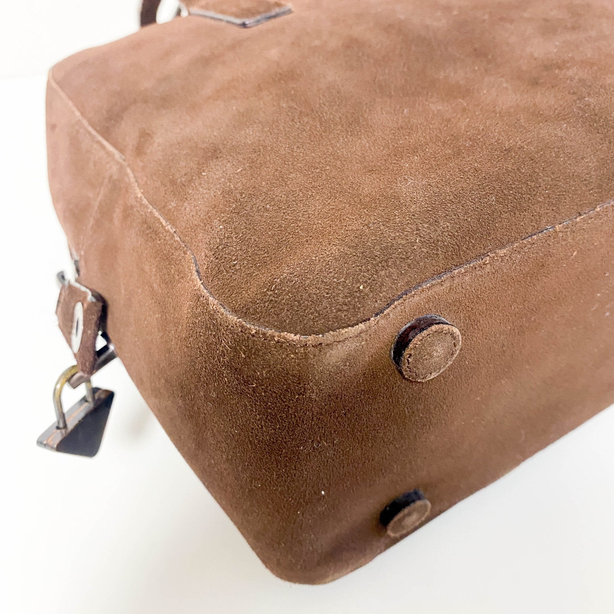 PRADA Horizontal Brown Suede Hand Bag, in , Sold by HIVE PRELOVED - Handle Bags, ,