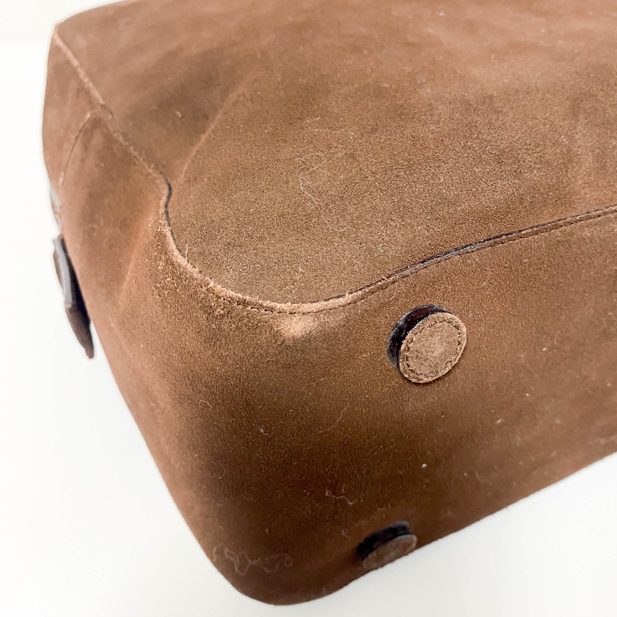 PRADA Horizontal Brown Suede Hand Bag, in , Sold by HIVE PRELOVED - Handle Bags, ,