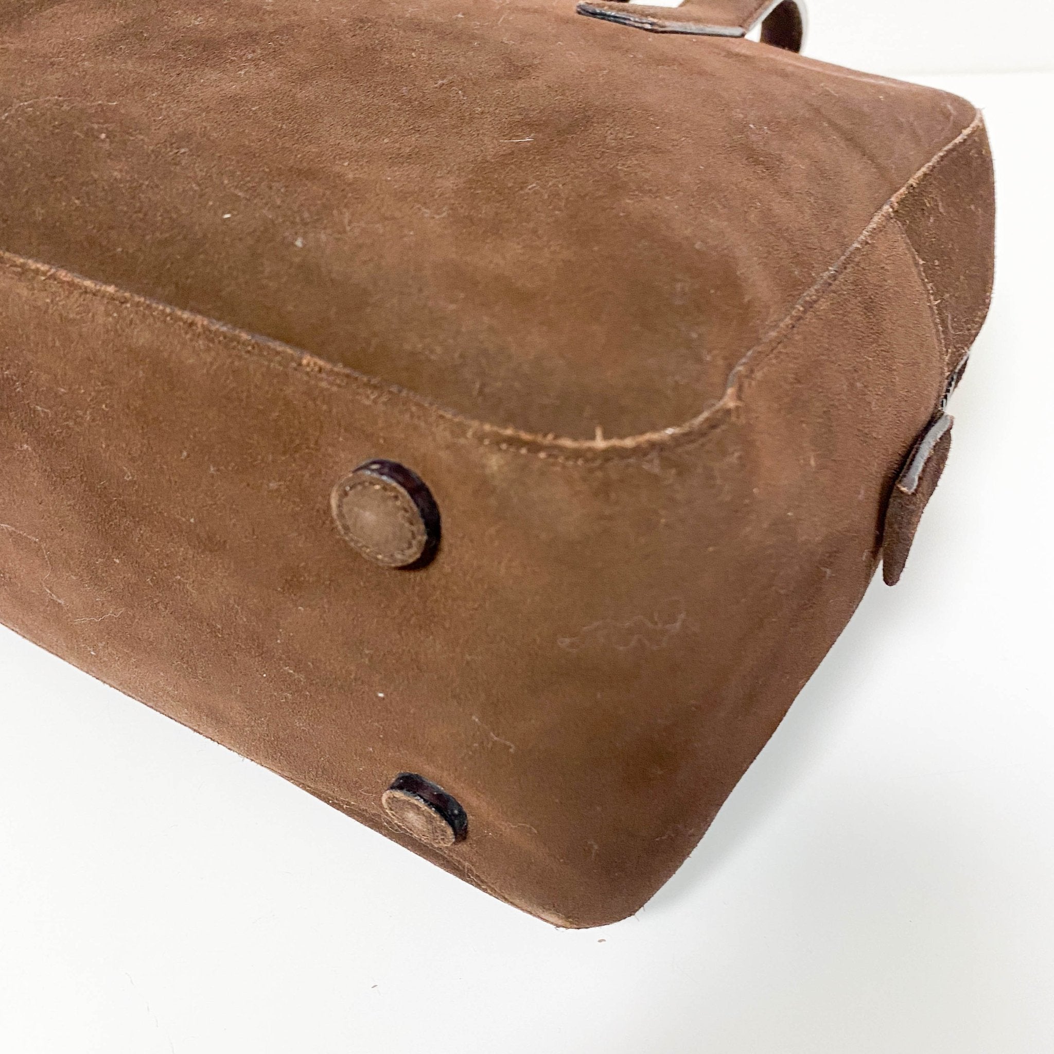 PRADA Horizontal Brown Suede Hand Bag, in , Sold by HIVE PRELOVED - Handle Bags, ,