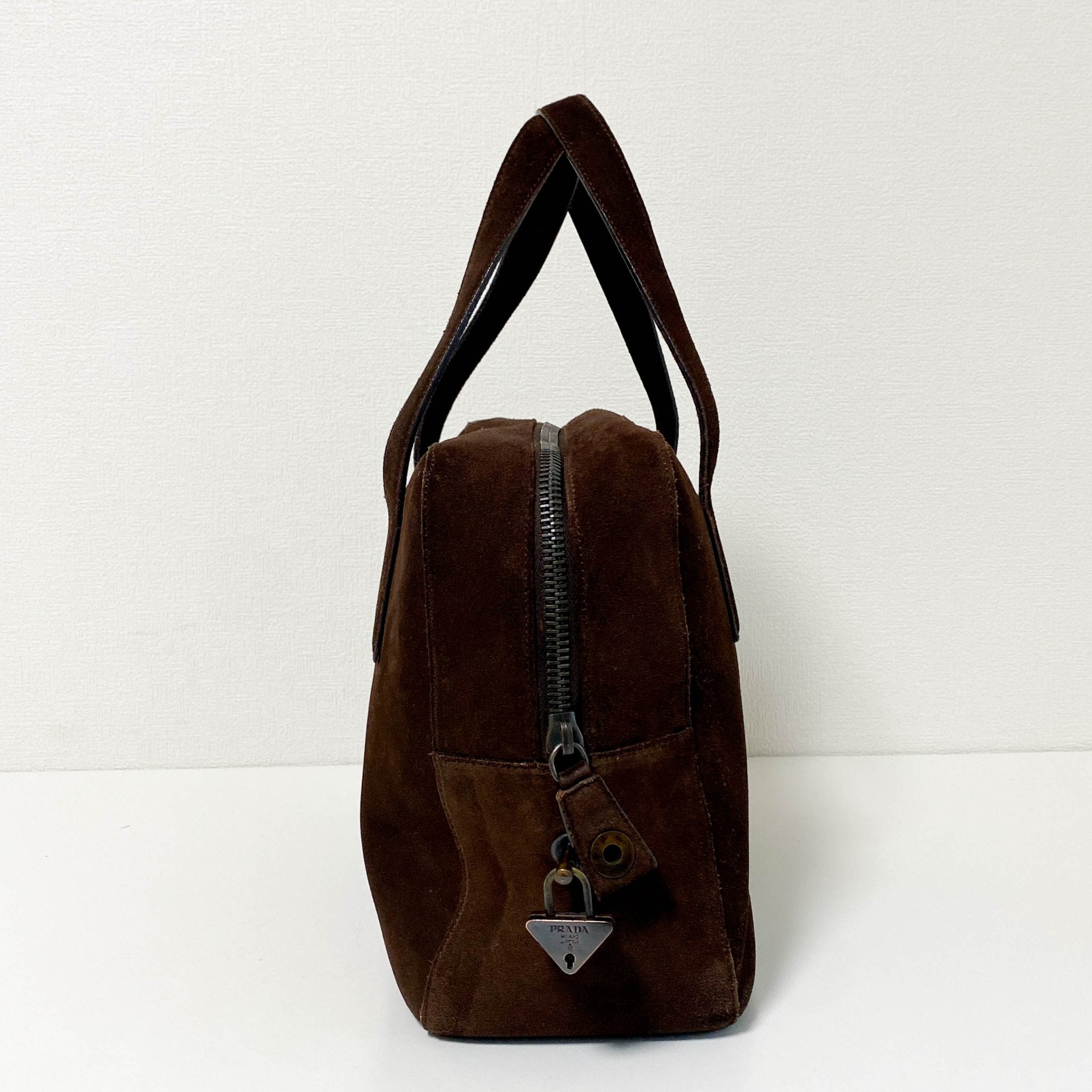 PRADA Horizontal Brown Suede Hand Bag, in , Sold by HIVE PRELOVED - Handle Bags, ,