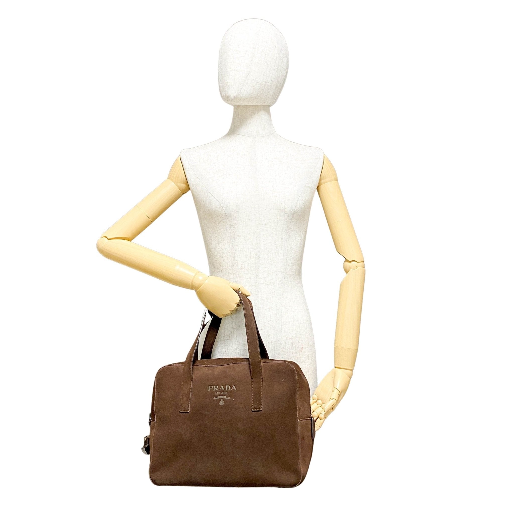 PRADA Horizontal Brown Suede Hand Bag, in , Sold by HIVE PRELOVED - Handle Bags, ,