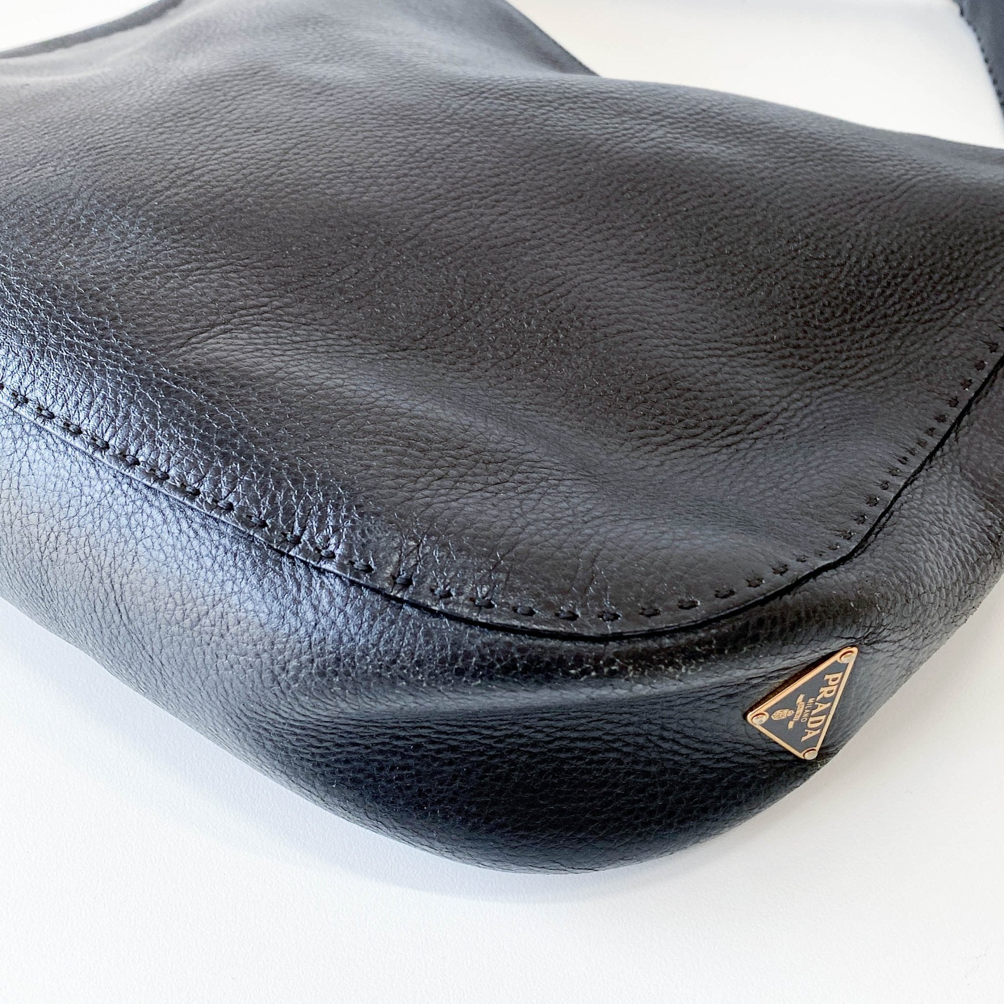 PRADA Leather Black Hobo Shoulder Bag, in , Sold by HIVE PRELOVED - Shoulder Bags, ,
