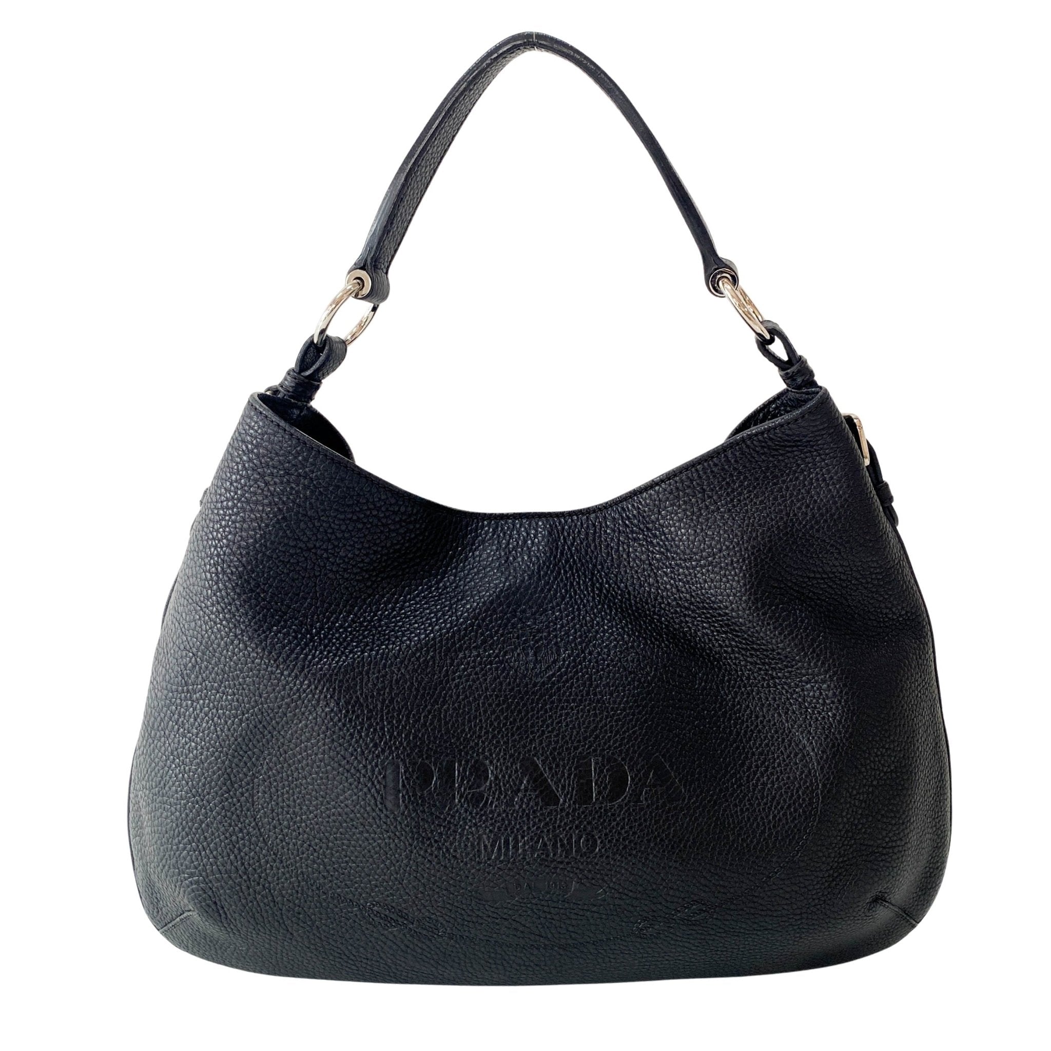 PRADA Leather Black Hobo Shoulder Bag, in , Sold by HIVE PRELOVED - Shoulder Bags, ,