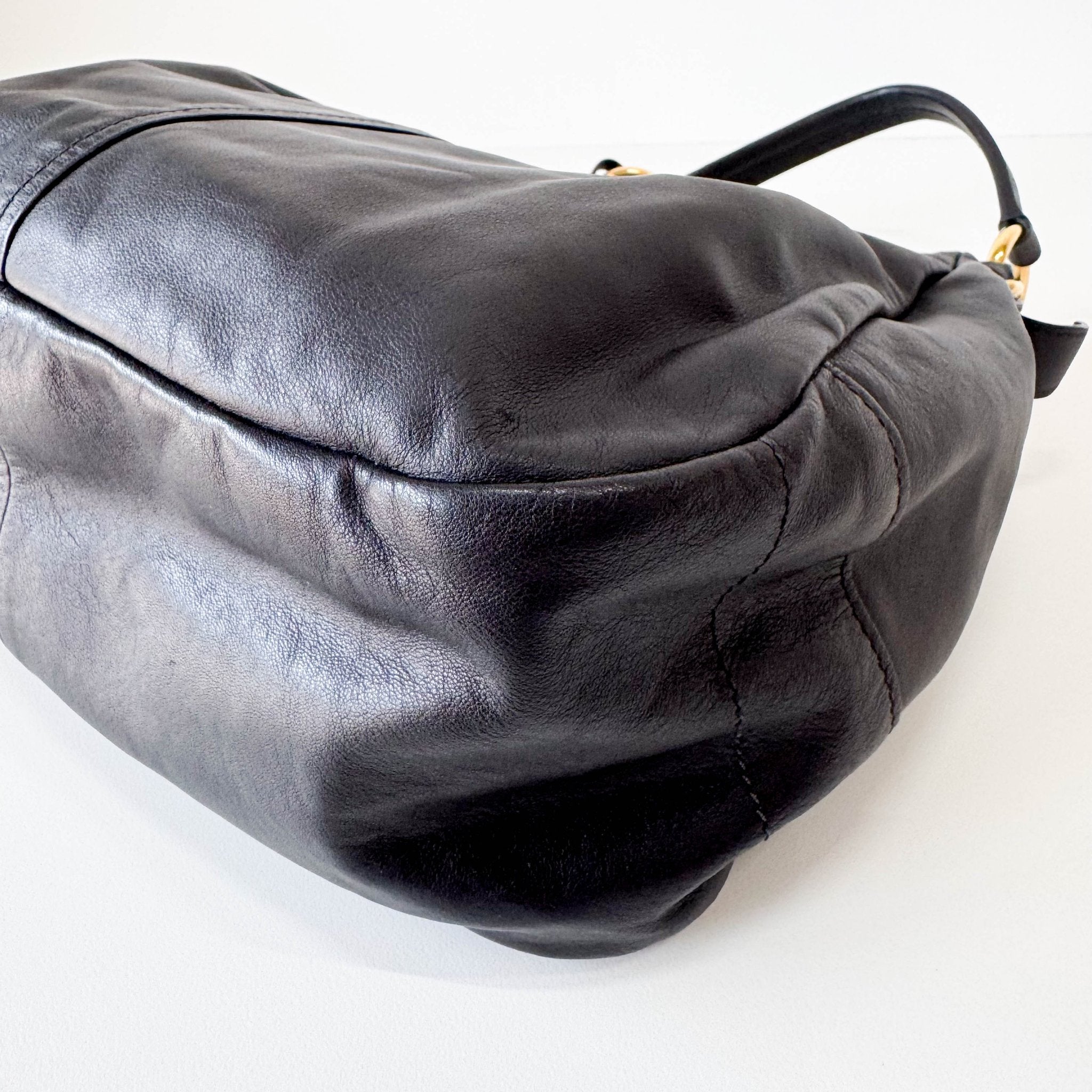 PRADA Leather Black Hobo Shoulder Bag, in , Sold by HIVE PRELOVED - Shoulder Bags, ,