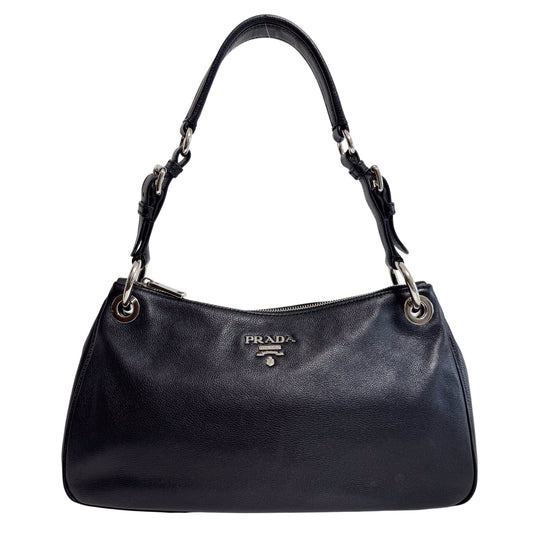 PRADA Leather Black Hobo Shoulder Bag, in , Sold by HIVE PRELOVED - Shoulder Bags, ,
