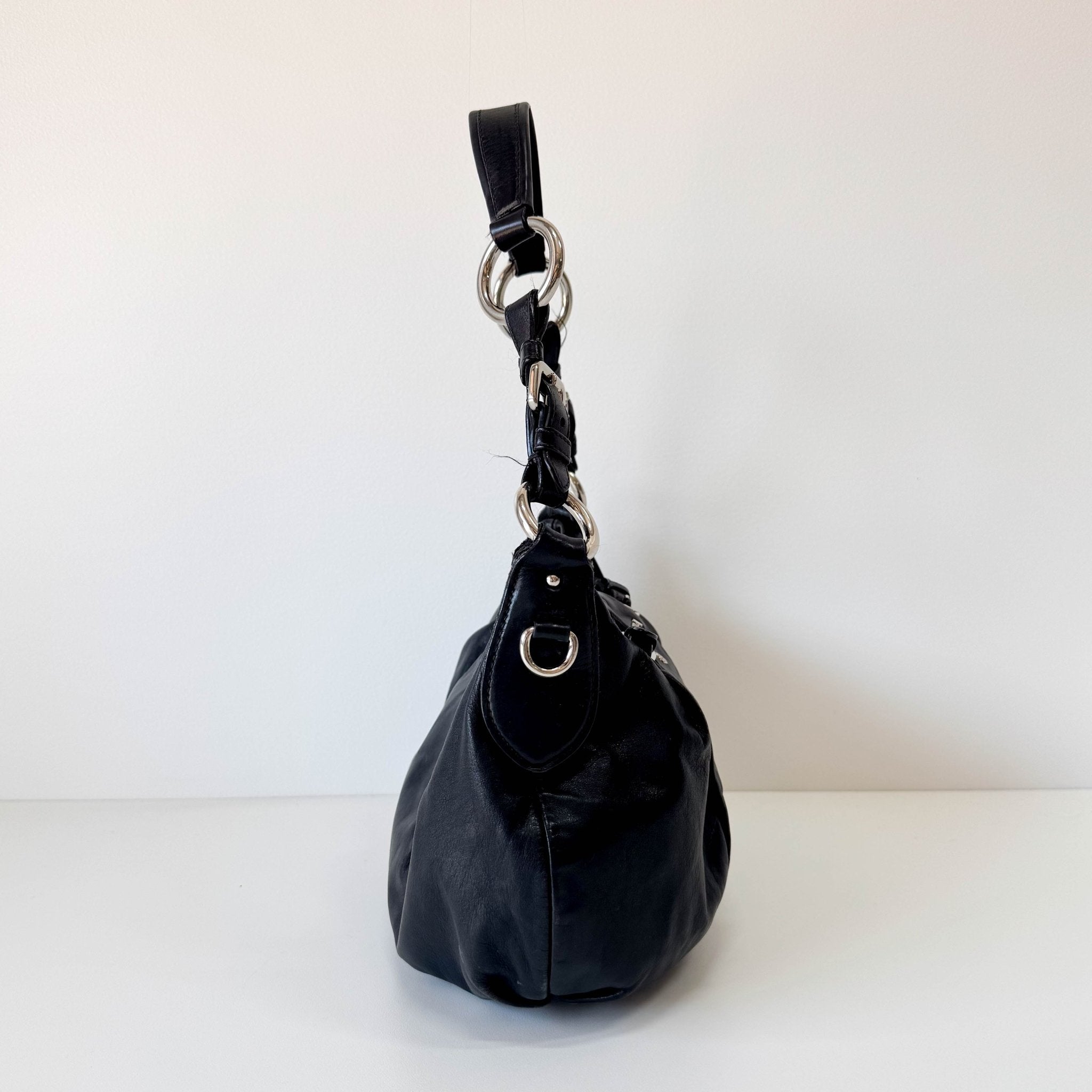 PRADA Leather Black Hobo Shoulder Bag, in , Sold by HIVE PRELOVED - Shoulder Bags, ,