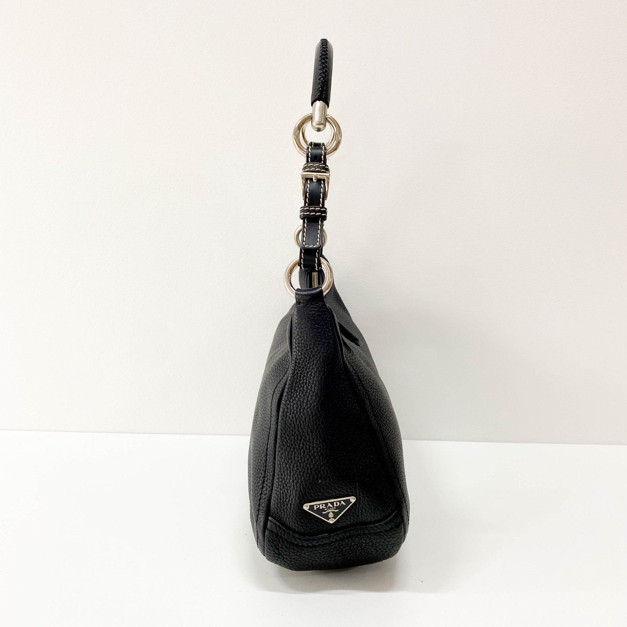 PRADA Leather Black Hobo Shoulder Bag, in , Sold by HIVE PRELOVED - Shoulder Bags, ,