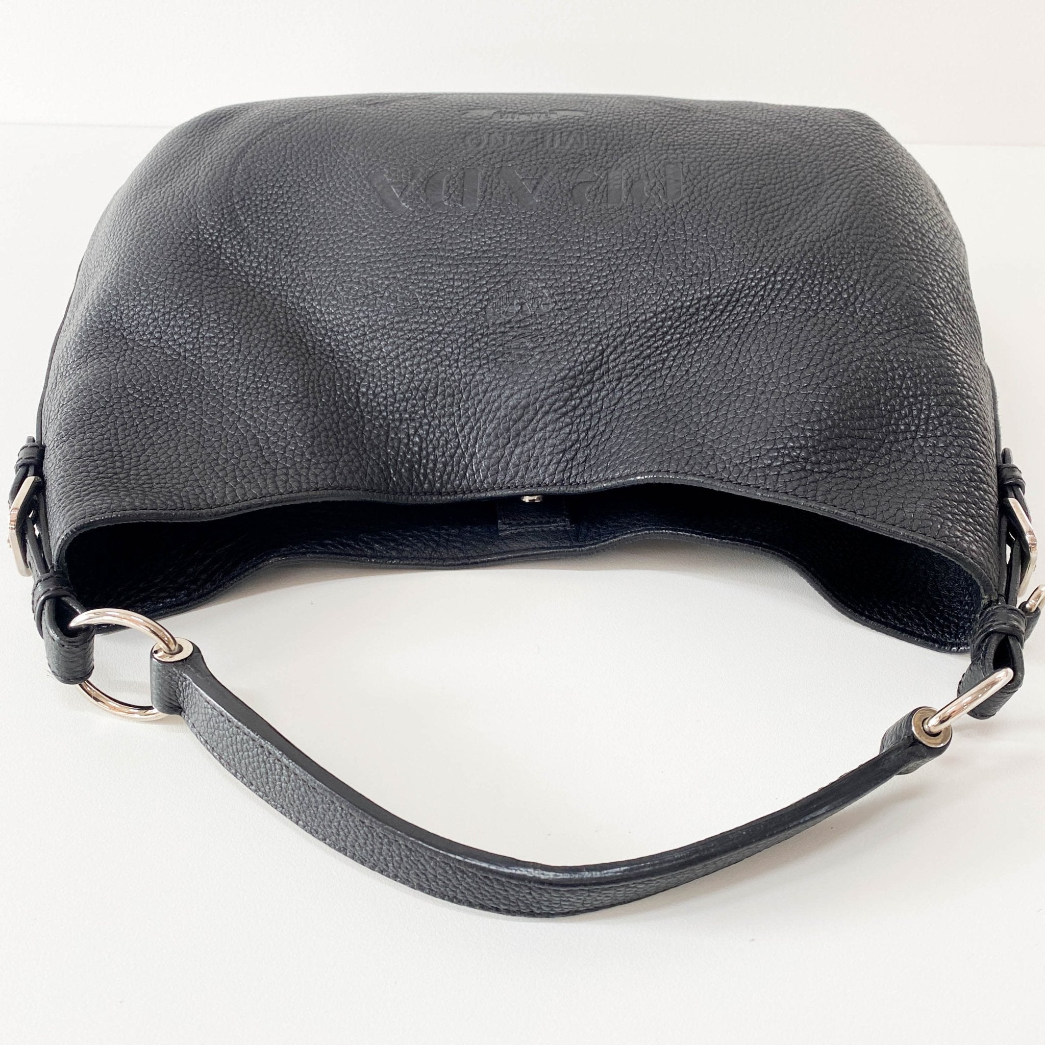 PRADA Leather Black Hobo Shoulder Bag, in , Sold by HIVE PRELOVED - Shoulder Bags, ,