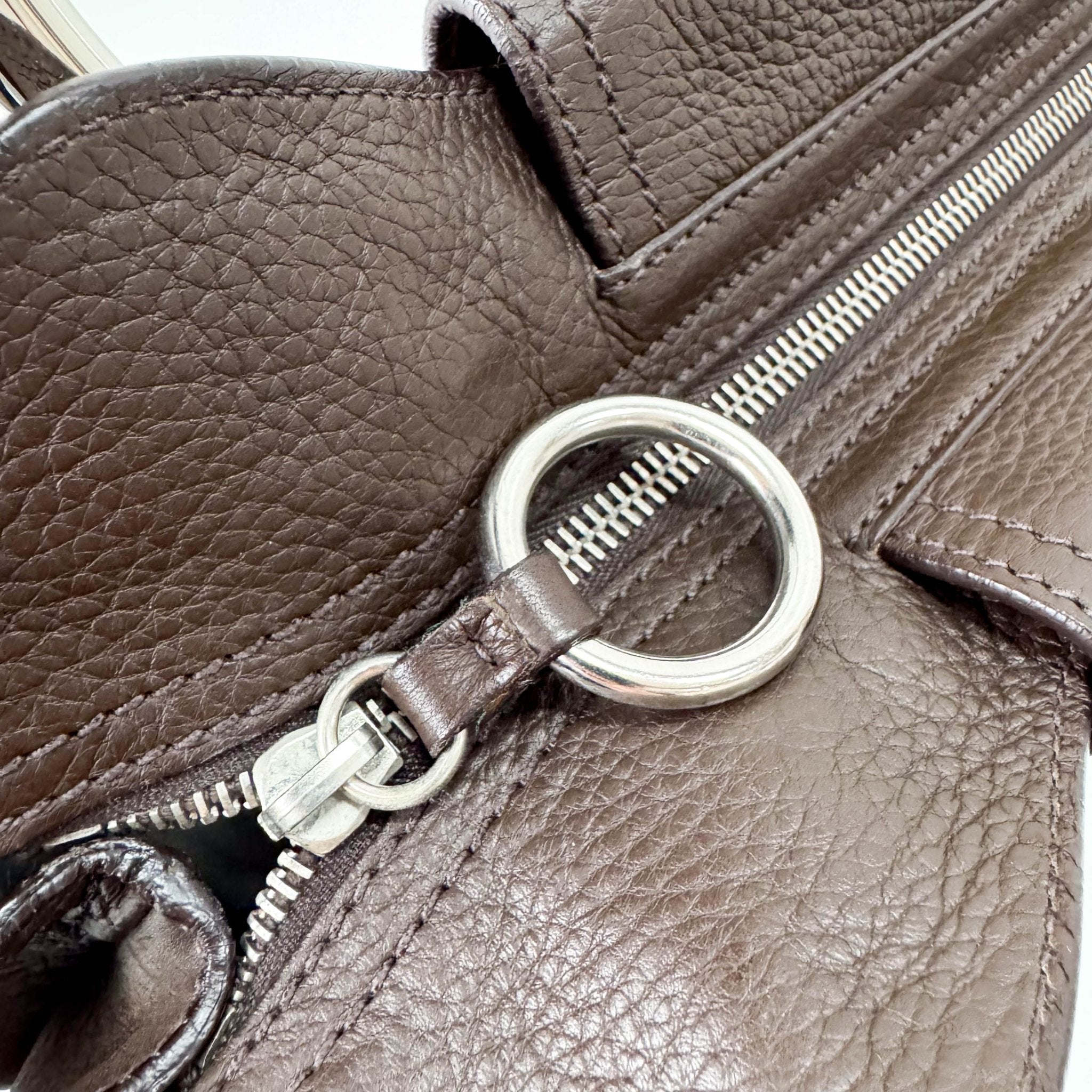 PRADA Leather Brown Bag Metal Handle, in , Sold by HIVE PRELOVED - Shoulder Bags, ,