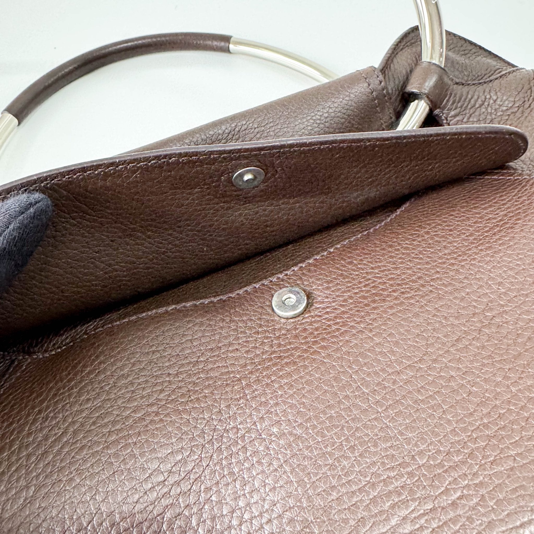 PRADA Leather Brown Bag Metal Handle, in , Sold by HIVE PRELOVED - Shoulder Bags, ,