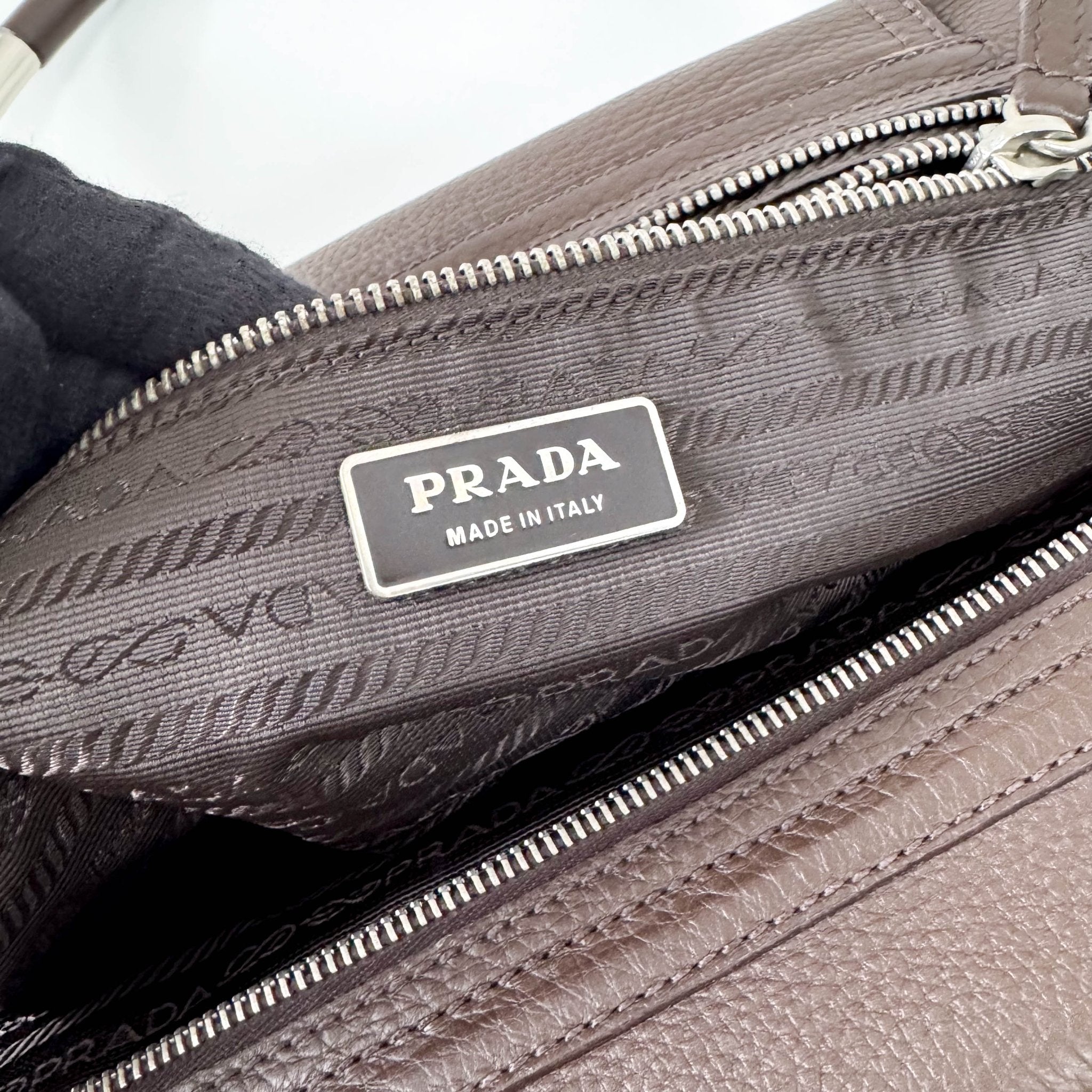 PRADA Leather Brown Bag Metal Handle, in , Sold by HIVE PRELOVED - Shoulder Bags, ,