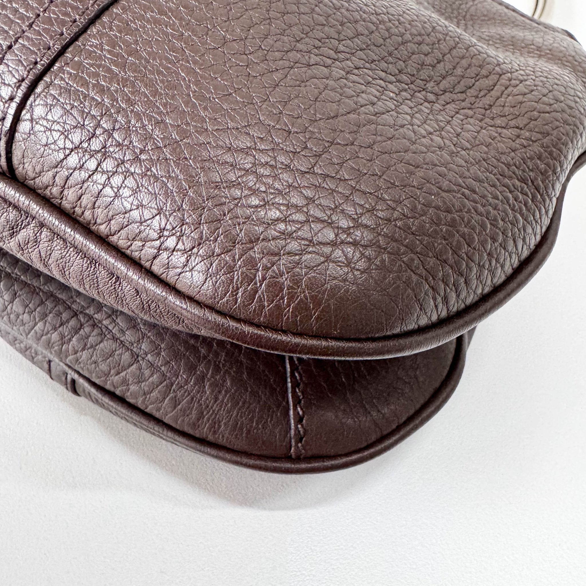 PRADA Leather Brown Bag Metal Handle, in , Sold by HIVE PRELOVED - Shoulder Bags, ,