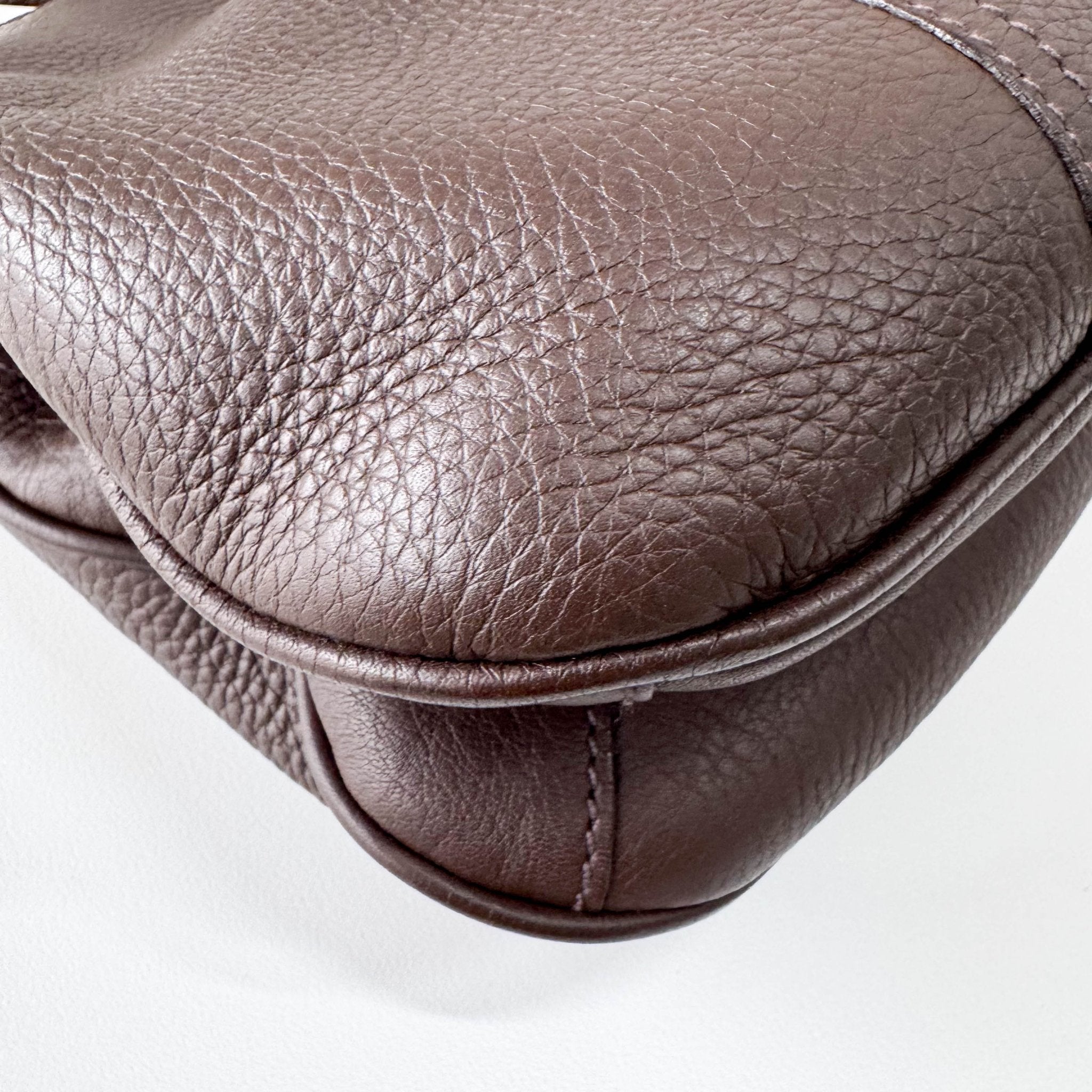 PRADA Leather Brown Bag Metal Handle, in , Sold by HIVE PRELOVED - Shoulder Bags, ,