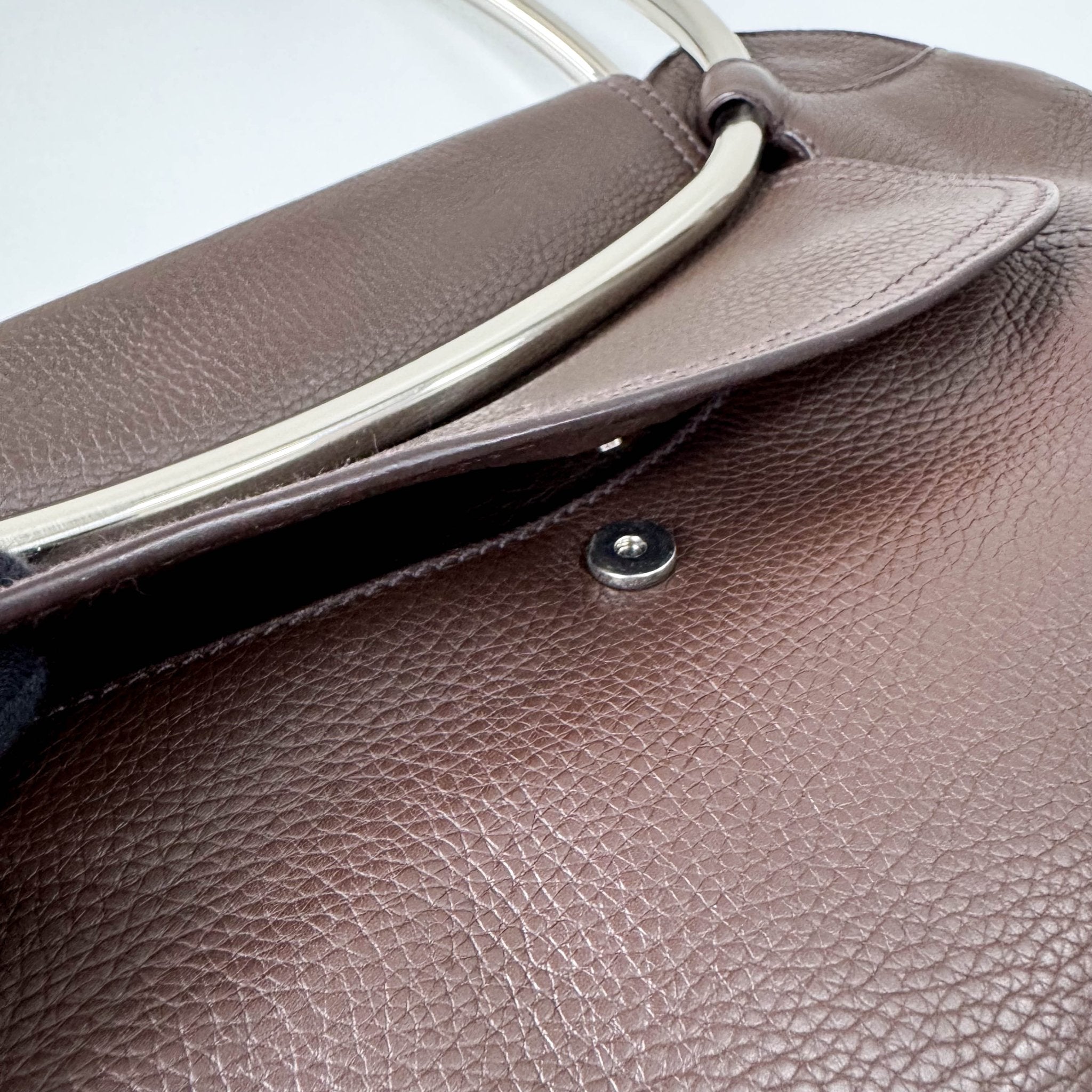 PRADA Leather Brown Bag Metal Handle, in , Sold by HIVE PRELOVED - Shoulder Bags, ,