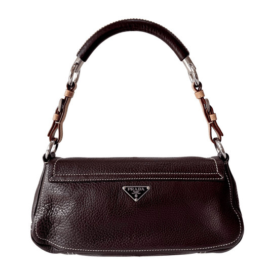 PRADA Leather Brown Shoulder Bag, in , Sold by HIVE PRELOVED - Shoulder Bags, ,