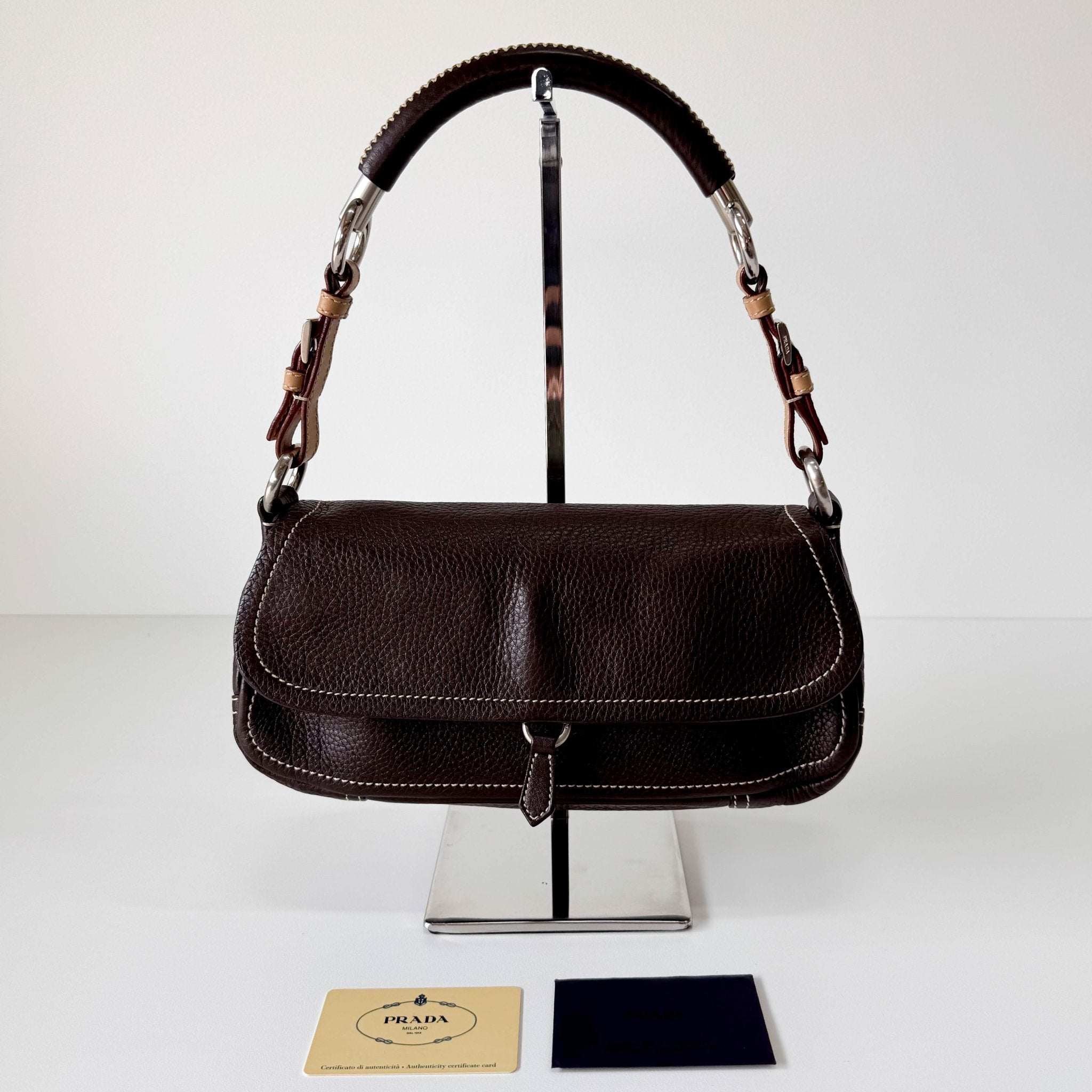 PRADA Leather Brown Shoulder Bag, in , Sold by HIVE PRELOVED - Shoulder Bags, ,