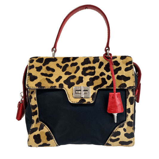 PRADA Leopard Pony Hair Brown/Red Handbag, in , Sold by HIVE PRELOVED - Handle Bags, ,