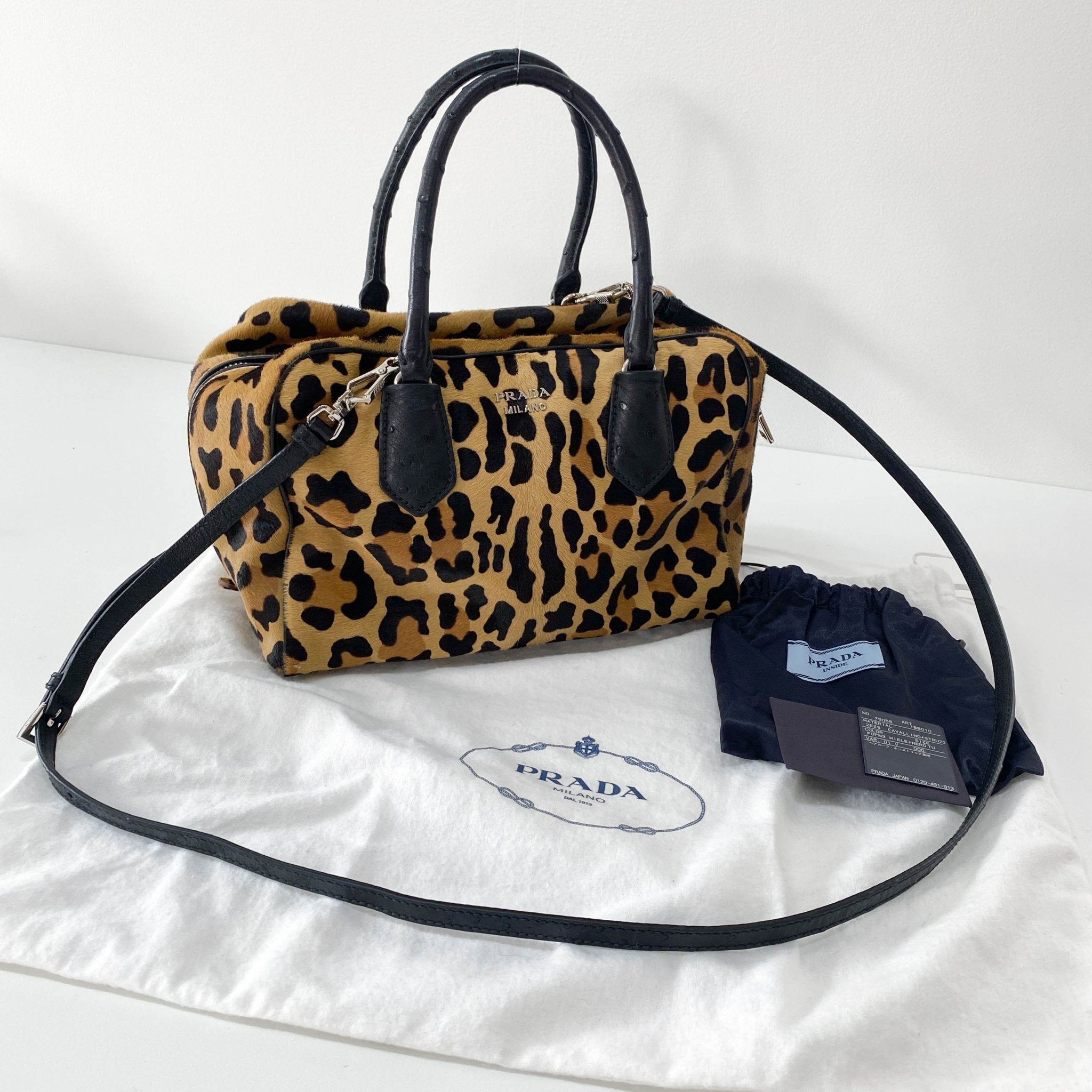 PRADA Leopard Pony Hair Top Handle Bag, in , Sold by HIVE PRELOVED - Crossbody bags, Shoulder Bags,