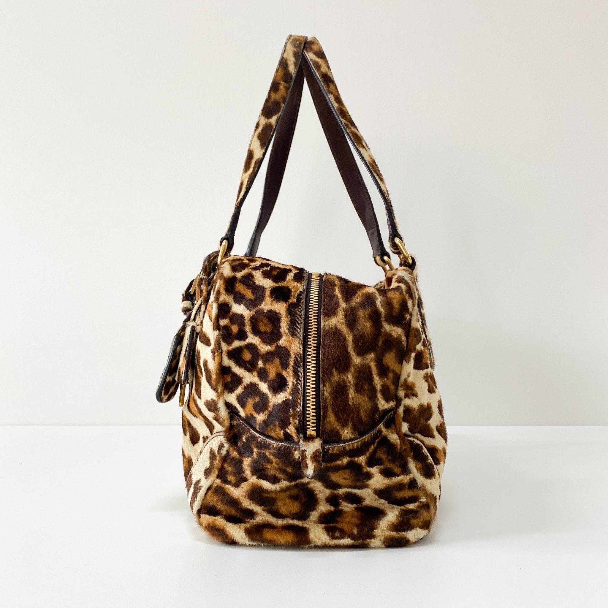 PRADA Leopard Pony Hair Top Handle Shoulder Bag, in , Sold by HIVE PRELOVED - Shoulder Bags, ,