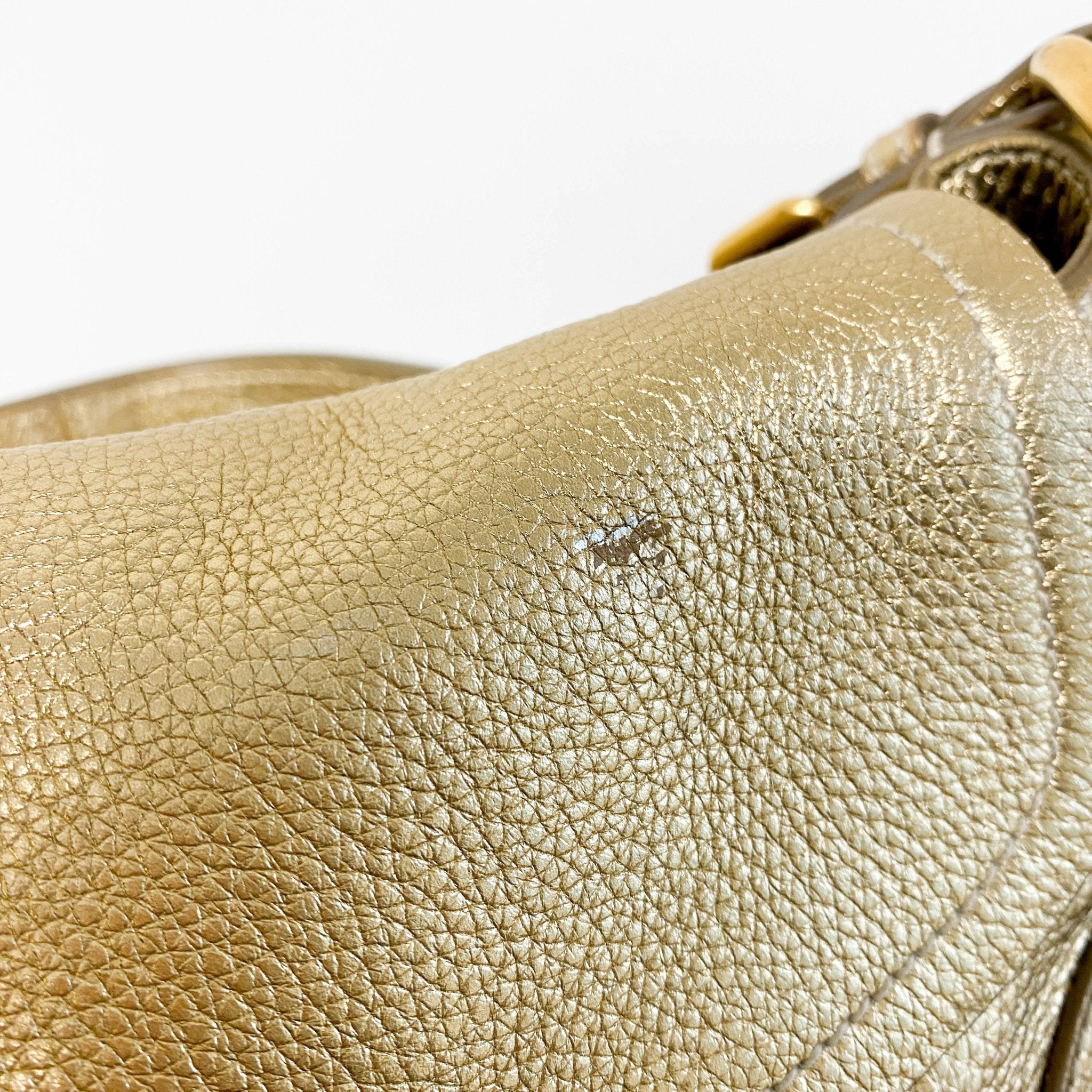 PRADA Metallic Gold Vitello Daino Flap Shoulder Bag, in , Sold by HIVE PRELOVED - Shoulder Bags, ,