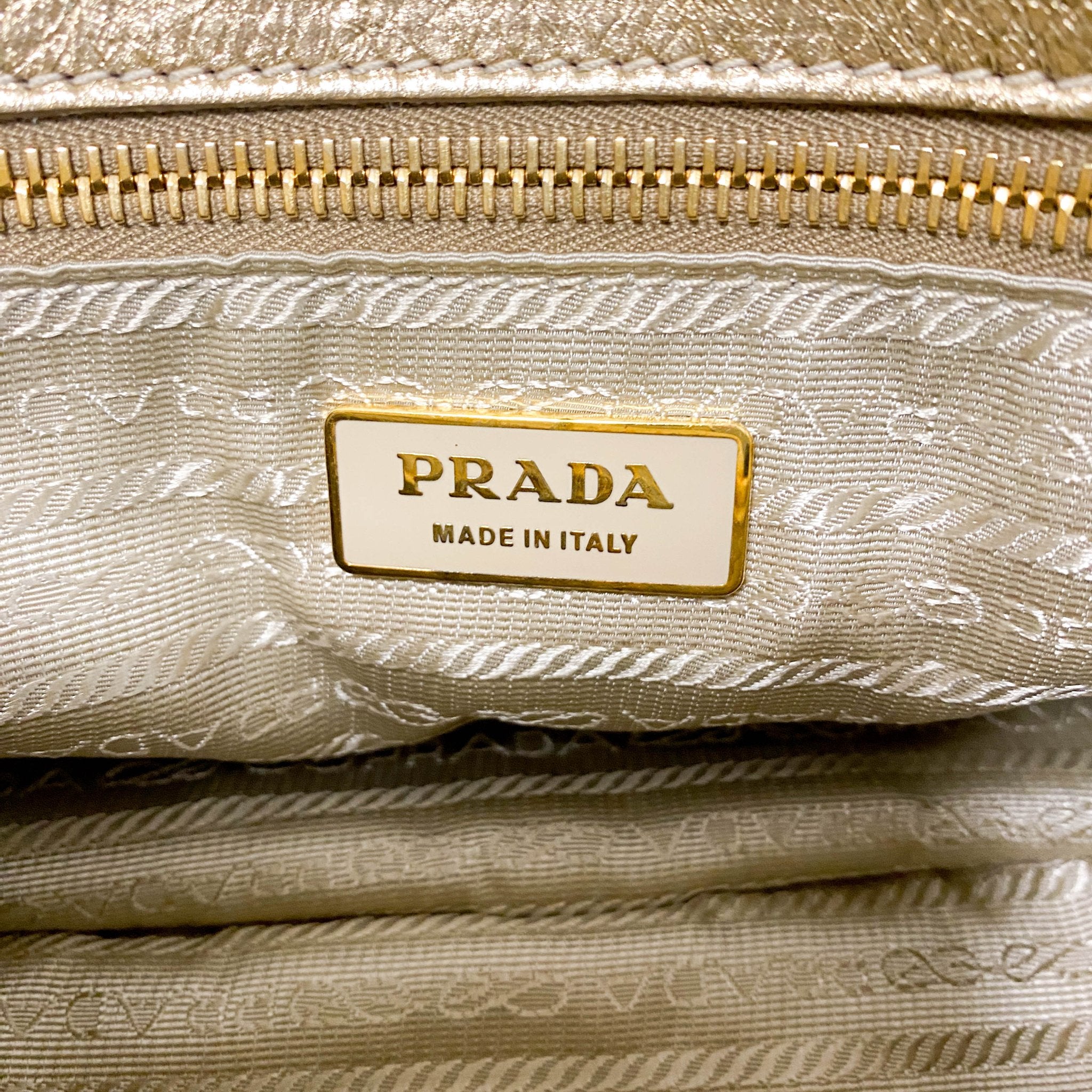 PRADA Metallic Gold Vitello Daino Flap Shoulder Bag, in , Sold by HIVE PRELOVED - Shoulder Bags, ,