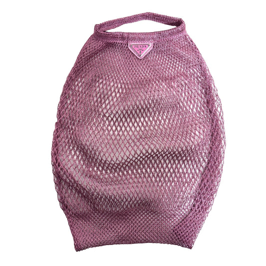 PRADA Metallic Purple Mesh Fishnet Tote Bag, in , Sold by HIVE PRELOVED - Totes, ,