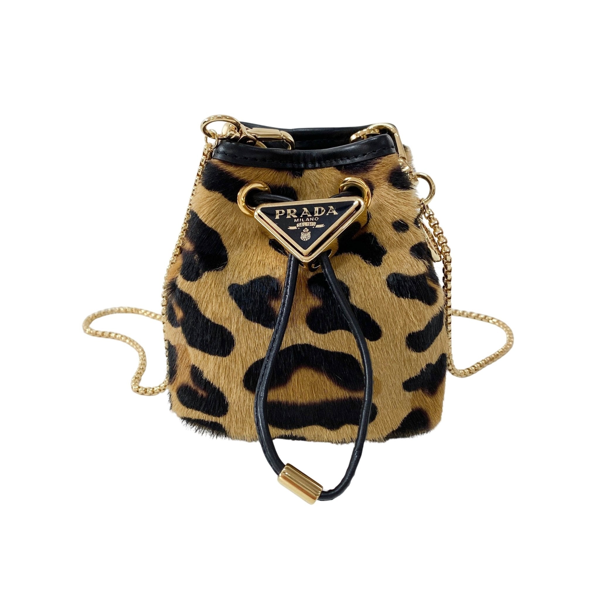 PRADA Mini Pouch Bag Leopard Print Pony Hair, in , Sold by HIVE PRELOVED - Pouches, Shoulder Bags,