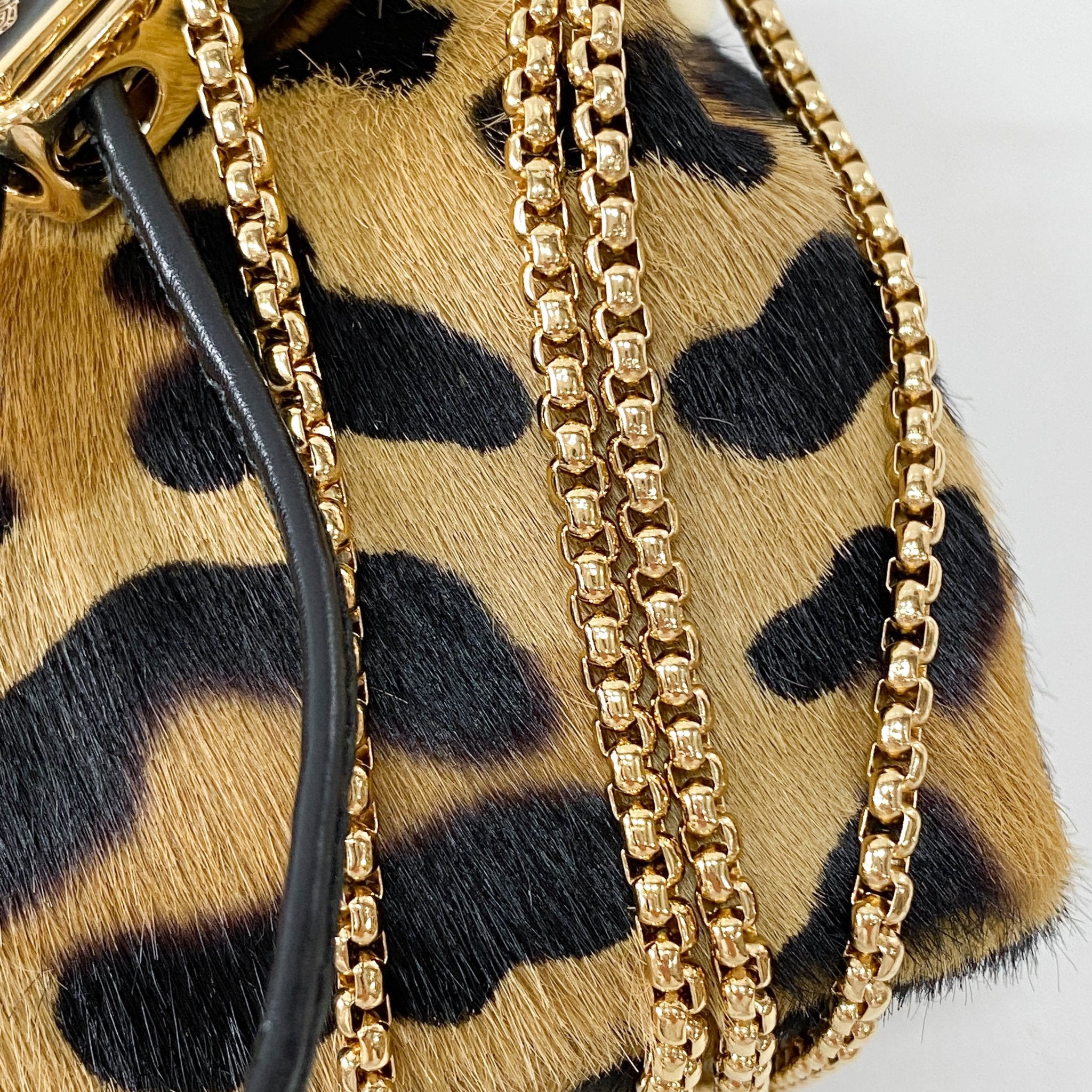 PRADA Mini Pouch Bag Leopard Print Pony Hair, in , Sold by HIVE PRELOVED - Pouches, Shoulder Bags,