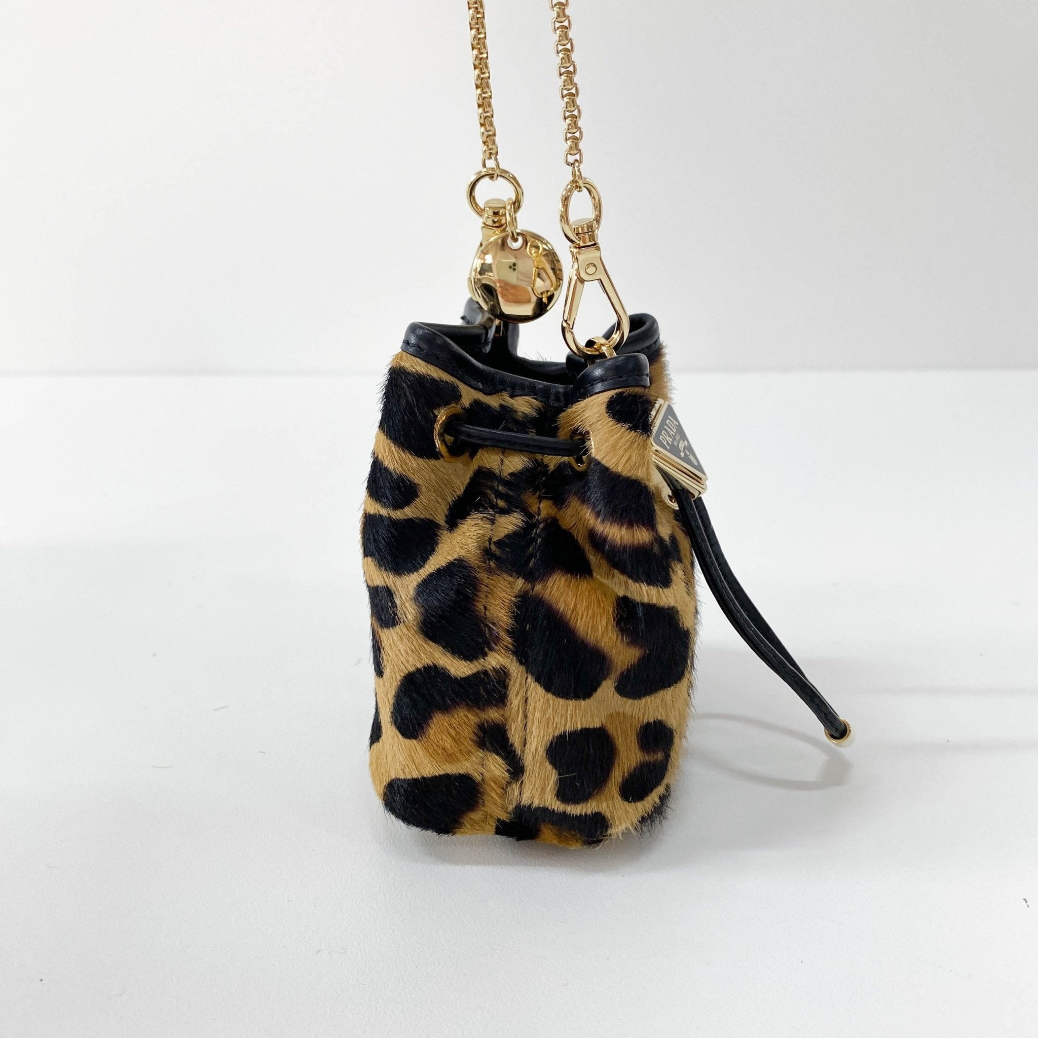 PRADA Mini Pouch Bag Leopard Print Pony Hair, in , Sold by HIVE PRELOVED - Pouches, Shoulder Bags,