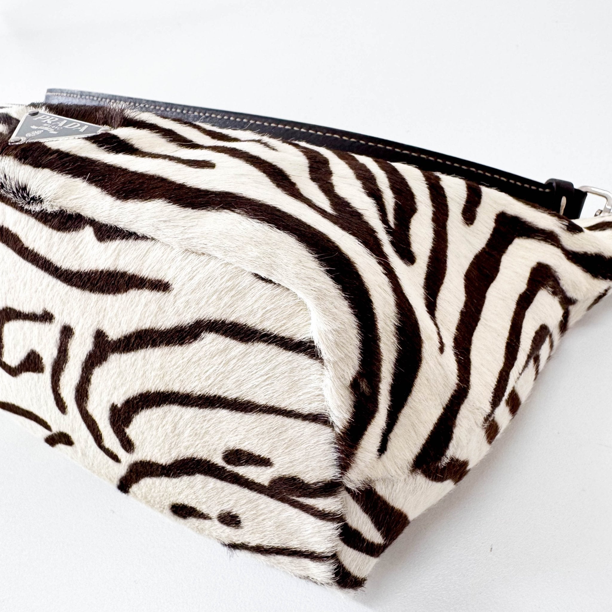 PRADA Neutral Zebra Print Pony Hair Shoulder Bag, in , Sold by HIVE PRELOVED - Shoulder Bags, ,