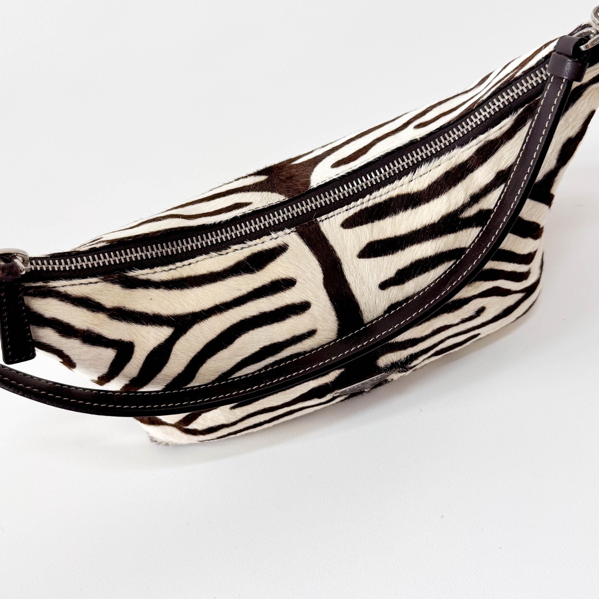 PRADA Neutral Zebra Print Pony Hair Shoulder Bag, in , Sold by HIVE PRELOVED - Shoulder Bags, ,