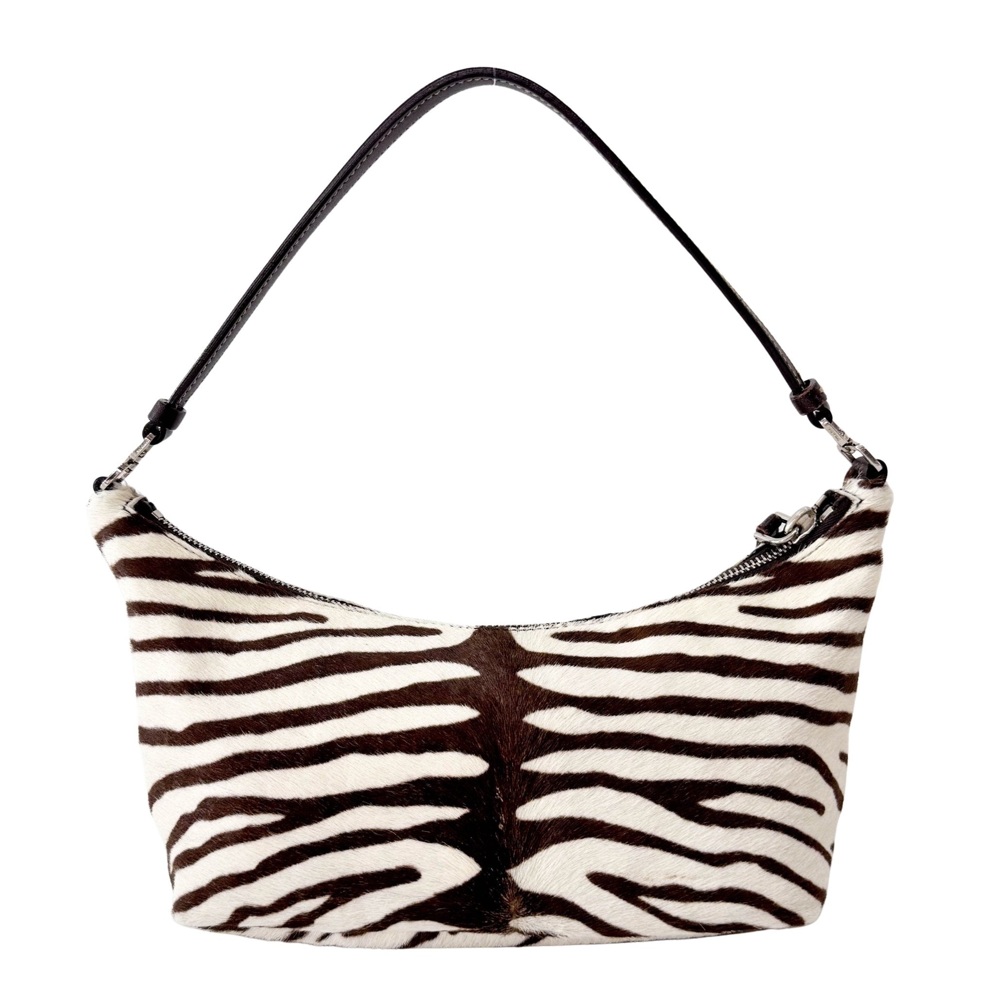 PRADA Neutral Zebra Print Pony Hair Shoulder Bag, in , Sold by HIVE PRELOVED - Shoulder Bags, ,