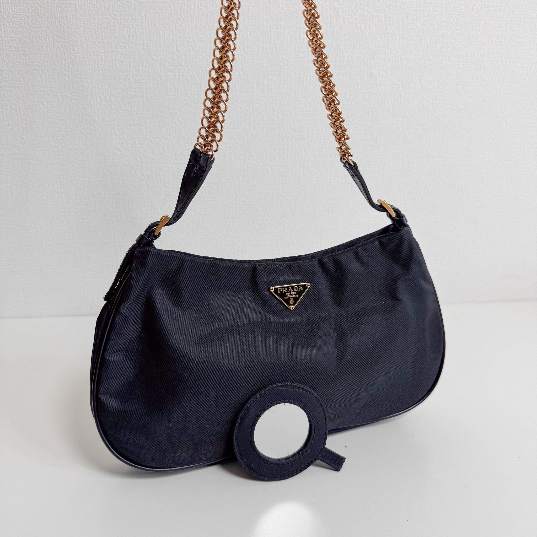 PRADA Nylon Mini Hobo Chain Shoulder Bag, in , Sold by HIVE PRELOVED - Shoulder Bags, ,