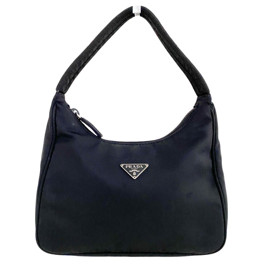 PRADA Nylon Mini Pouch Bag, Nylon in Black, Sold by HIVE PRELOVED - Handle Bags, Mini bags,