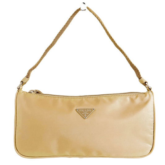PRADA Nylon Mini Pouch Bag, Nylon in Neutral, Sold by HIVE PRELOVED - Mini bags, Pouches,
